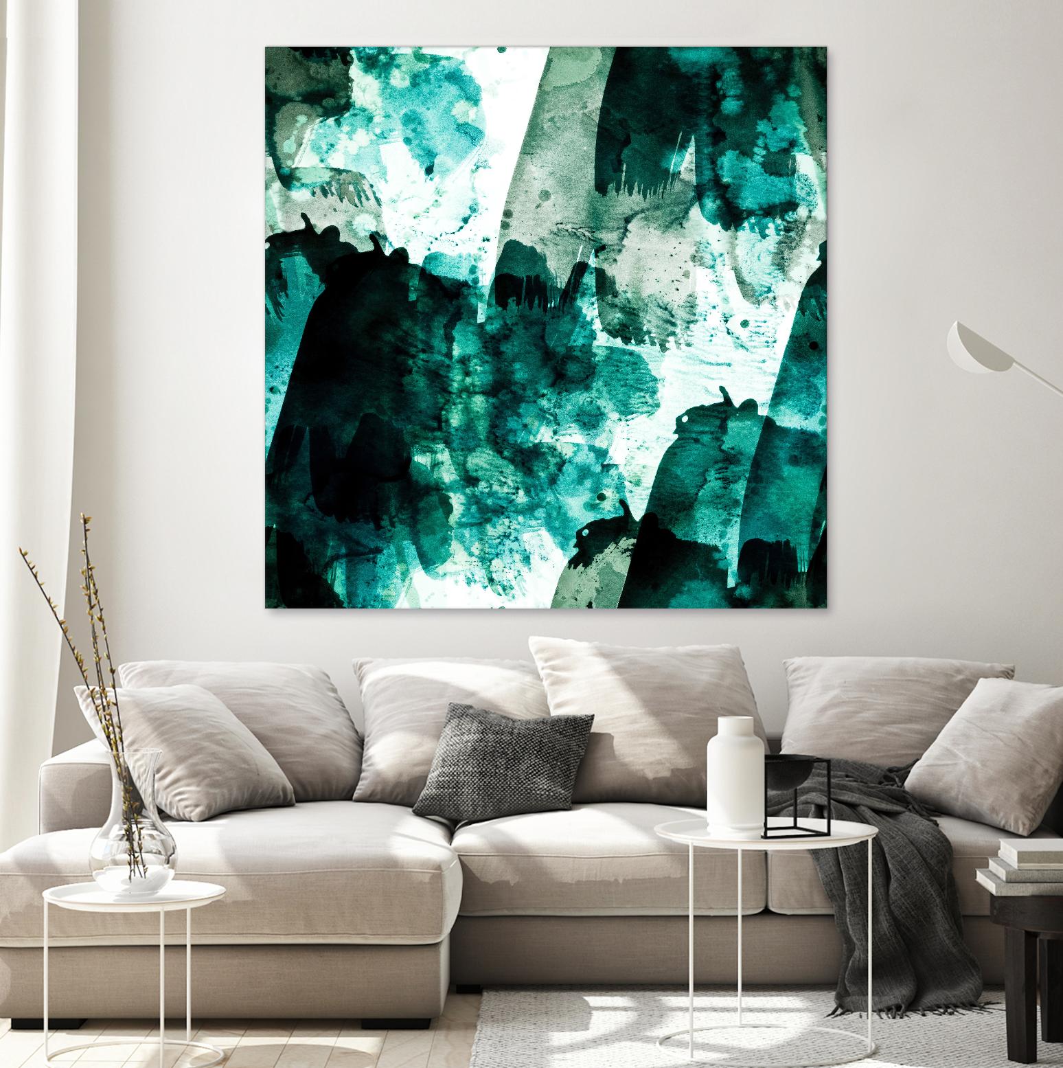 Emerald and Moss Green by Iris Lehnhardt on GIANT ART - multicolor abstracts; contemporary