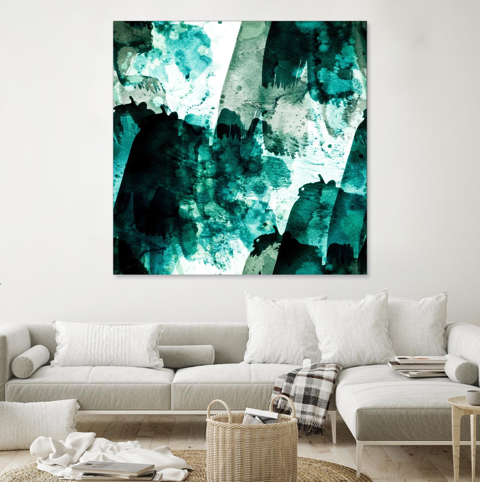 Emerald and Moss Green by Iris Lehnhardt on GIANT ART - multicolor abstracts; contemporary