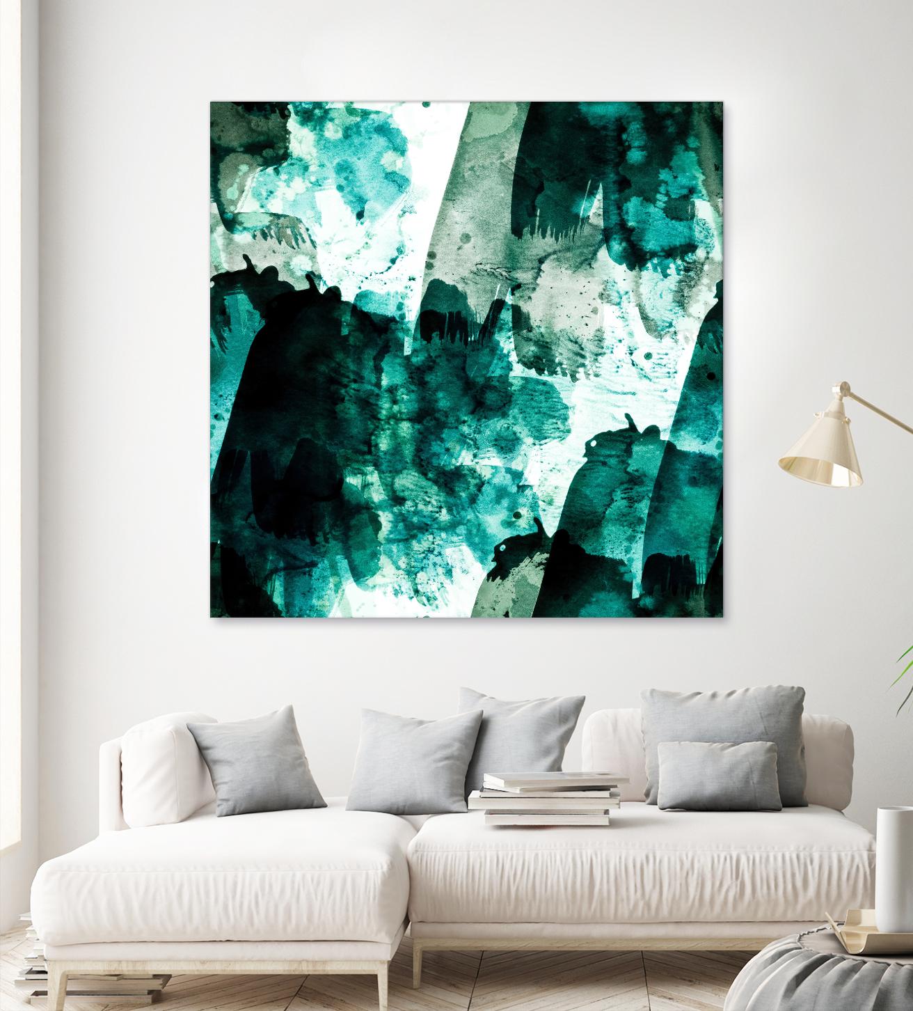Emerald and Moss Green by Iris Lehnhardt on GIANT ART - multicolor abstracts; contemporary