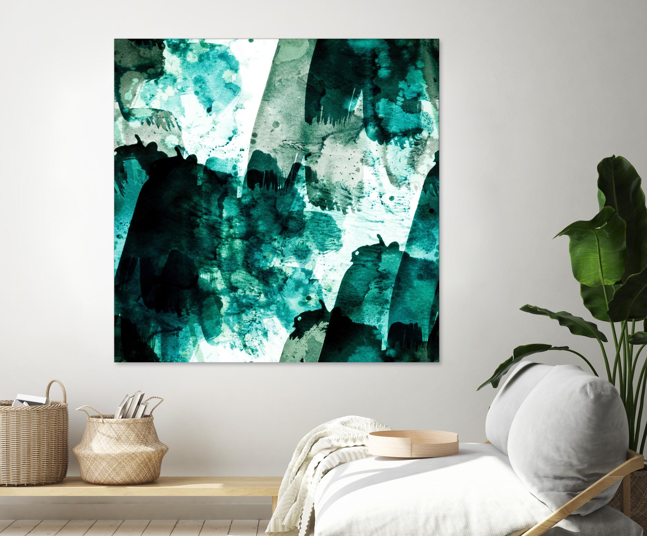 Emerald and Moss Green by Iris Lehnhardt on GIANT ART - multicolor abstracts; contemporary