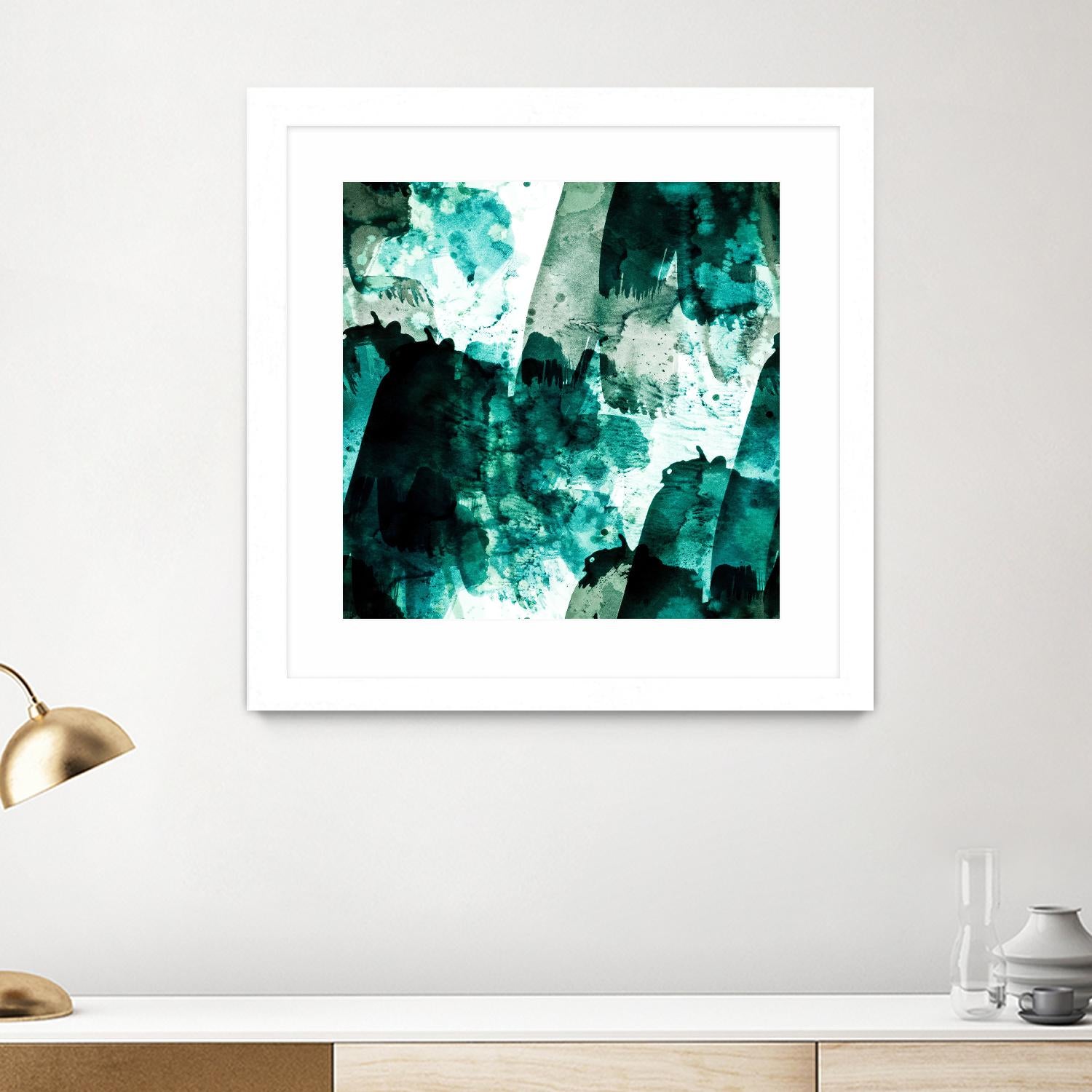 Emerald and Moss Green by Iris Lehnhardt on GIANT ART - multicolor abstracts; contemporary