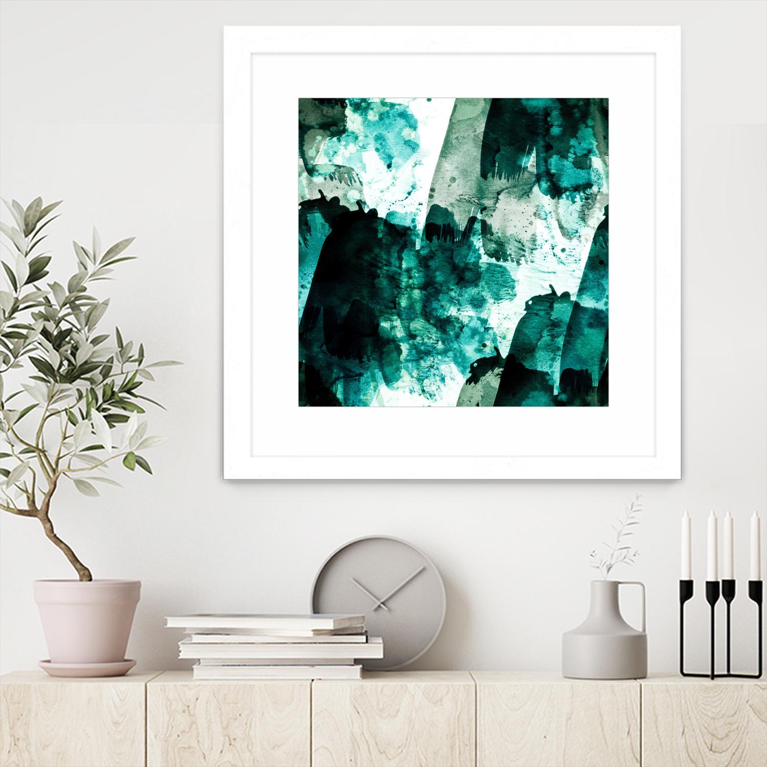 Emerald and Moss Green by Iris Lehnhardt on GIANT ART - multicolor abstracts; contemporary