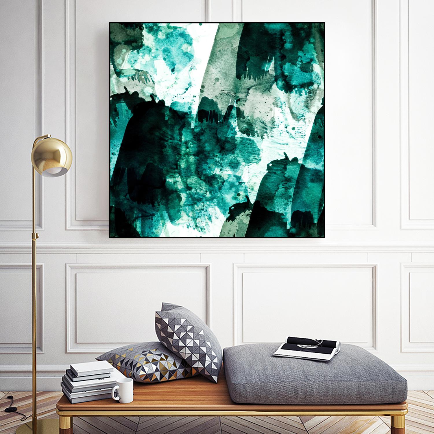 Emerald and Moss Green by Iris Lehnhardt on GIANT ART - multicolor abstracts; contemporary