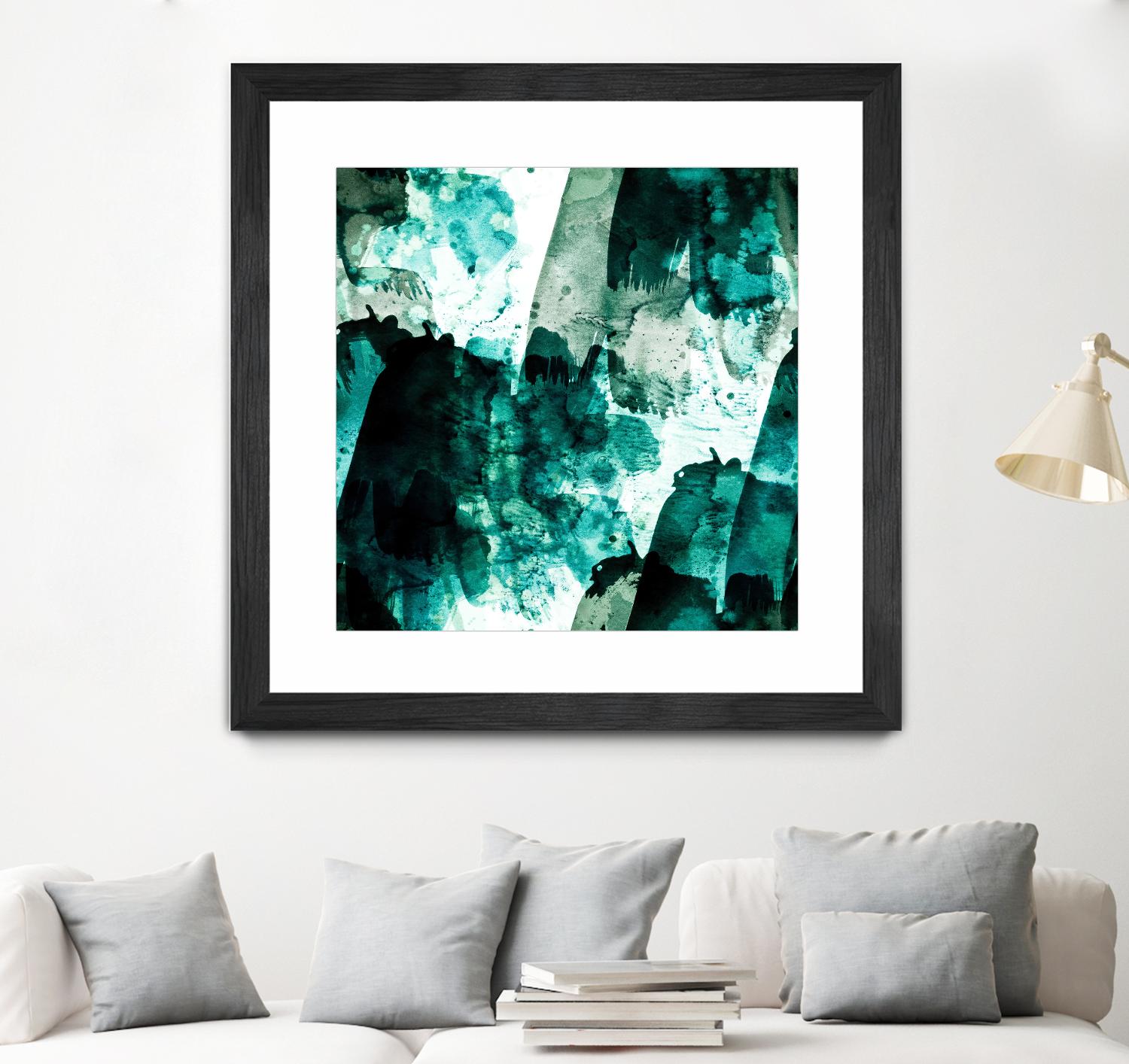 Emerald and Moss Green by Iris Lehnhardt on GIANT ART - multicolor abstracts; contemporary