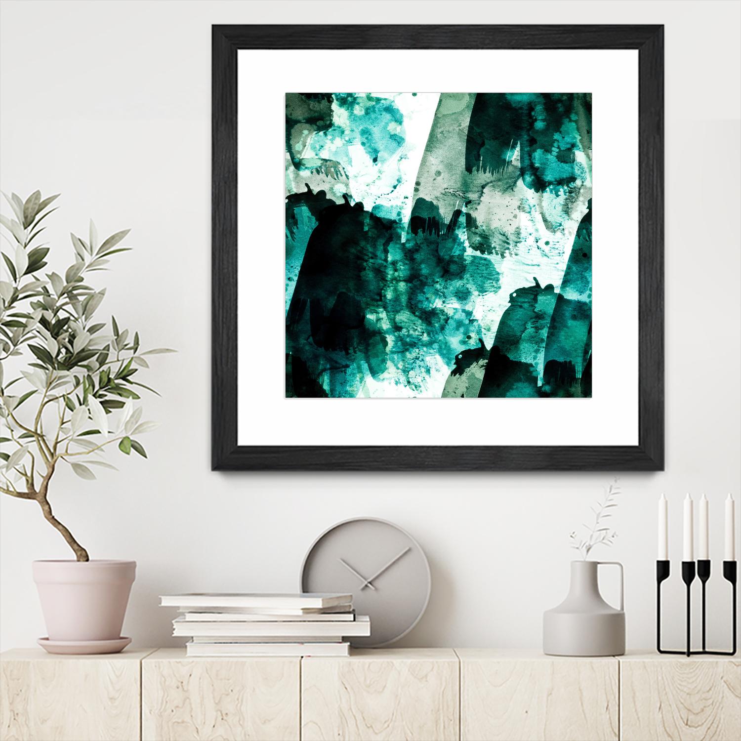 Emerald and Moss Green by Iris Lehnhardt on GIANT ART - multicolor abstracts; contemporary