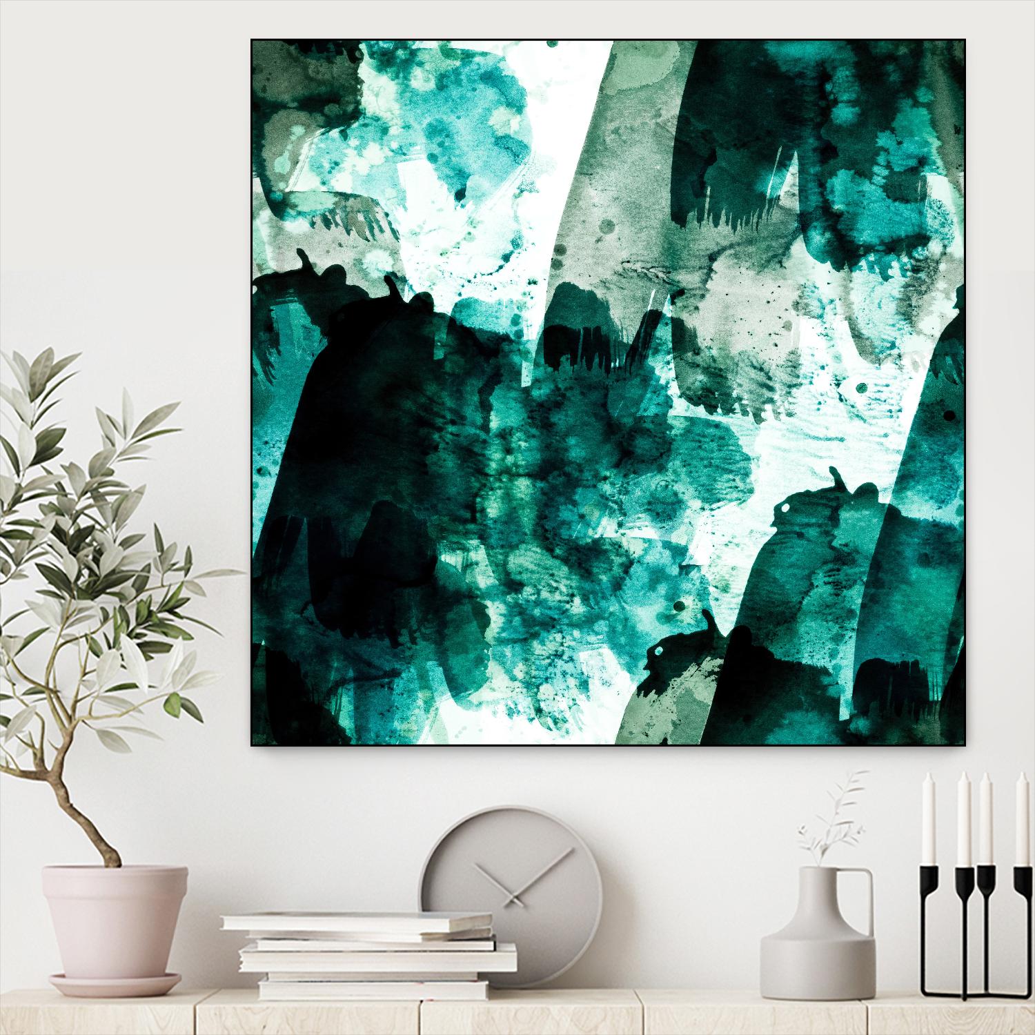 Emerald and Moss Green by Iris Lehnhardt on GIANT ART - multicolor abstracts; contemporary