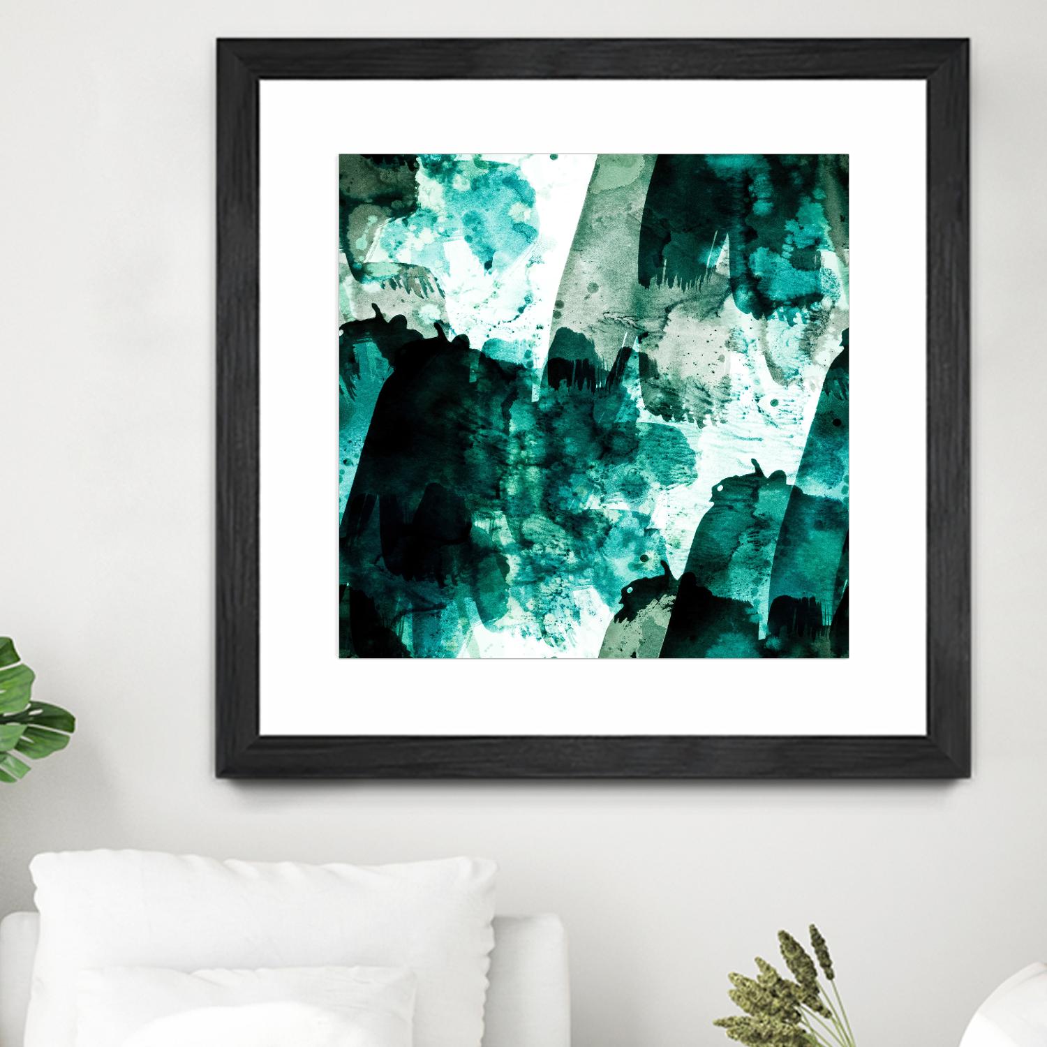 Emerald and Moss Green by Iris Lehnhardt on GIANT ART - multicolor abstracts; contemporary