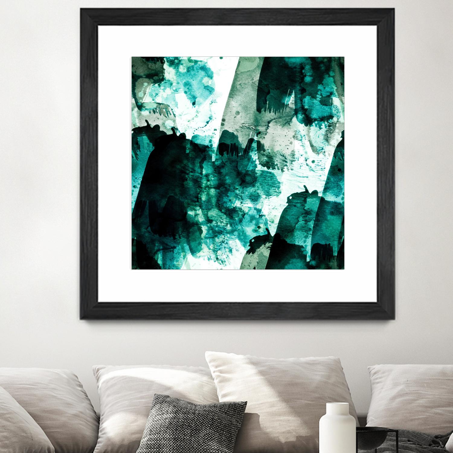 Emerald and Moss Green by Iris Lehnhardt on GIANT ART - multicolor abstracts; contemporary