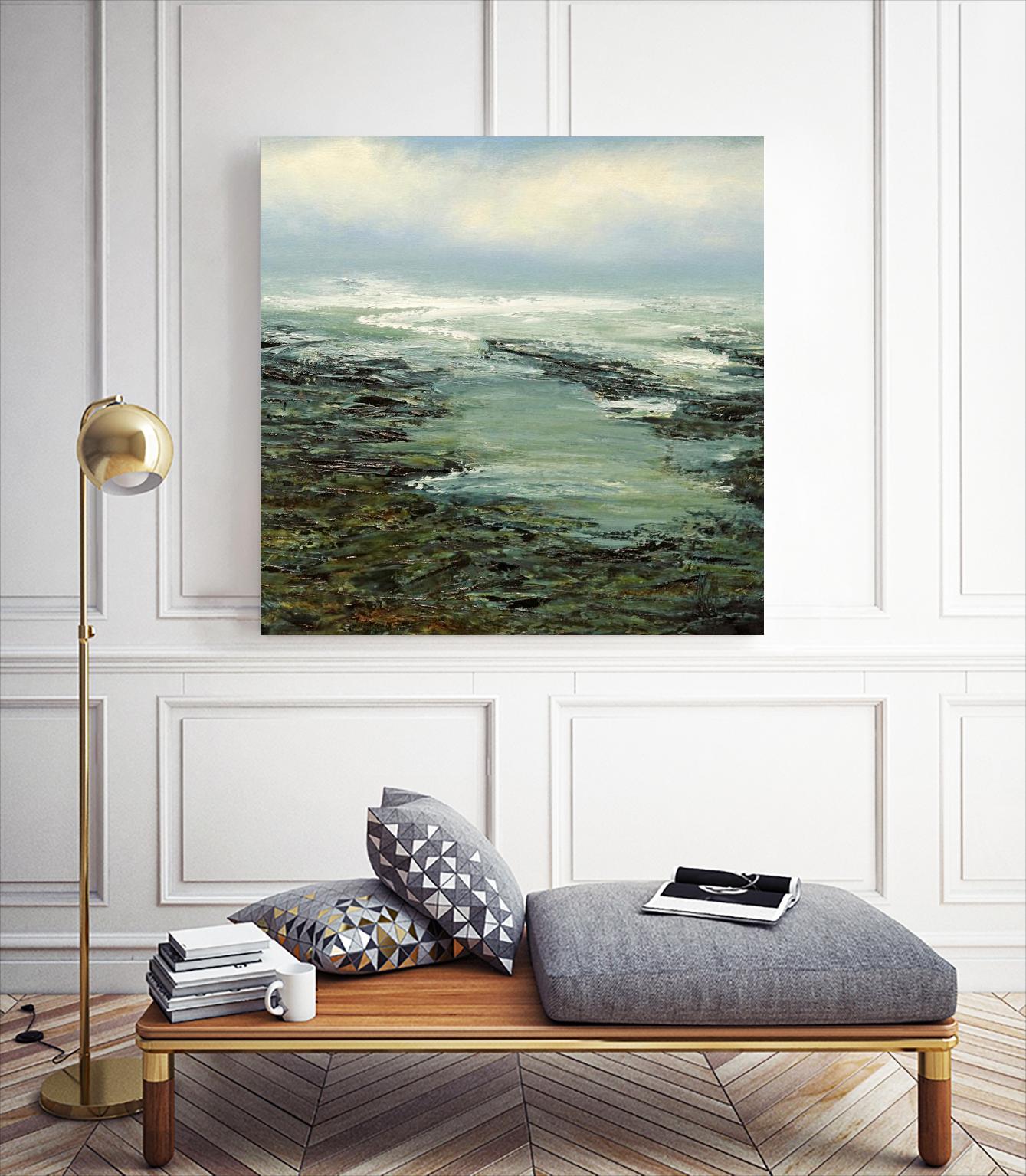 Shallow Reef by Michael Mote on GIANT ART - green coastal, landscapes, beaches, ocean