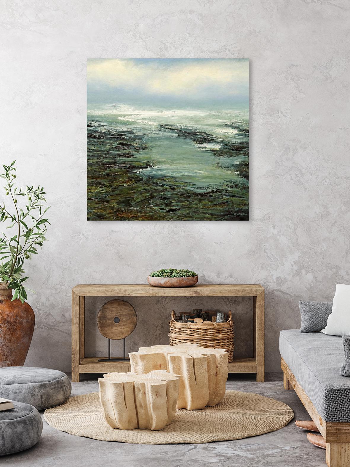 Shallow Reef by Michael Mote on GIANT ART - green coastal, landscapes, beaches, ocean