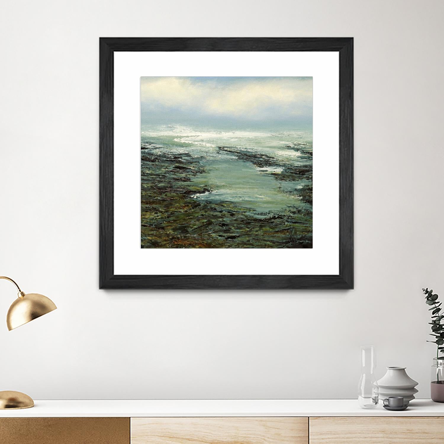 Shallow Reef by Michael Mote on GIANT ART - green coastal, landscapes, beaches, ocean