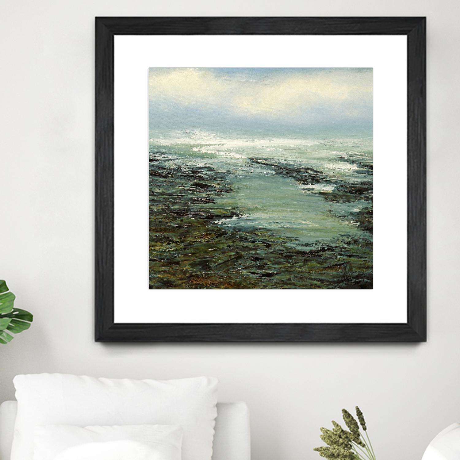 Shallow Reef by Michael Mote on GIANT ART - green coastal, landscapes, beaches, ocean