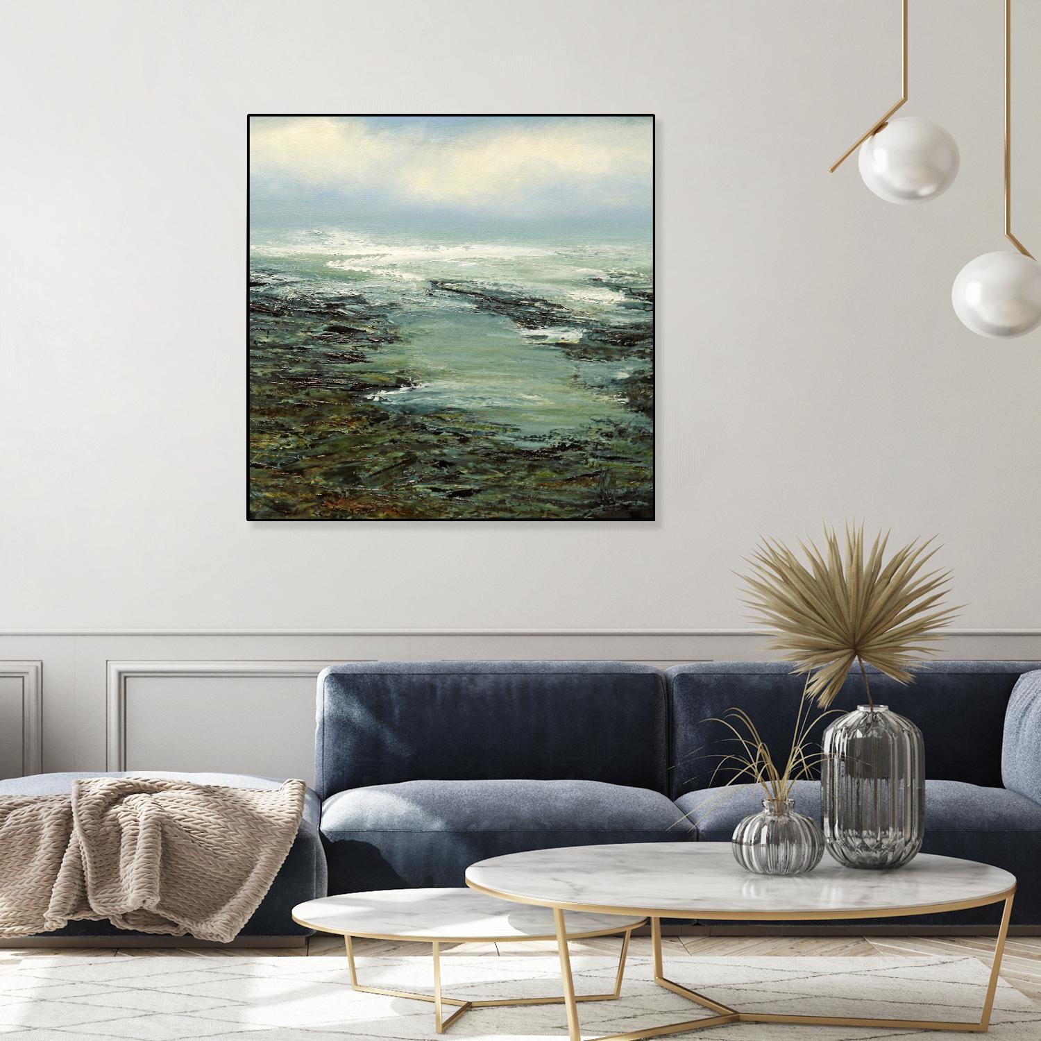 Shallow Reef by Michael Mote on GIANT ART - green coastal, landscapes, beaches, ocean