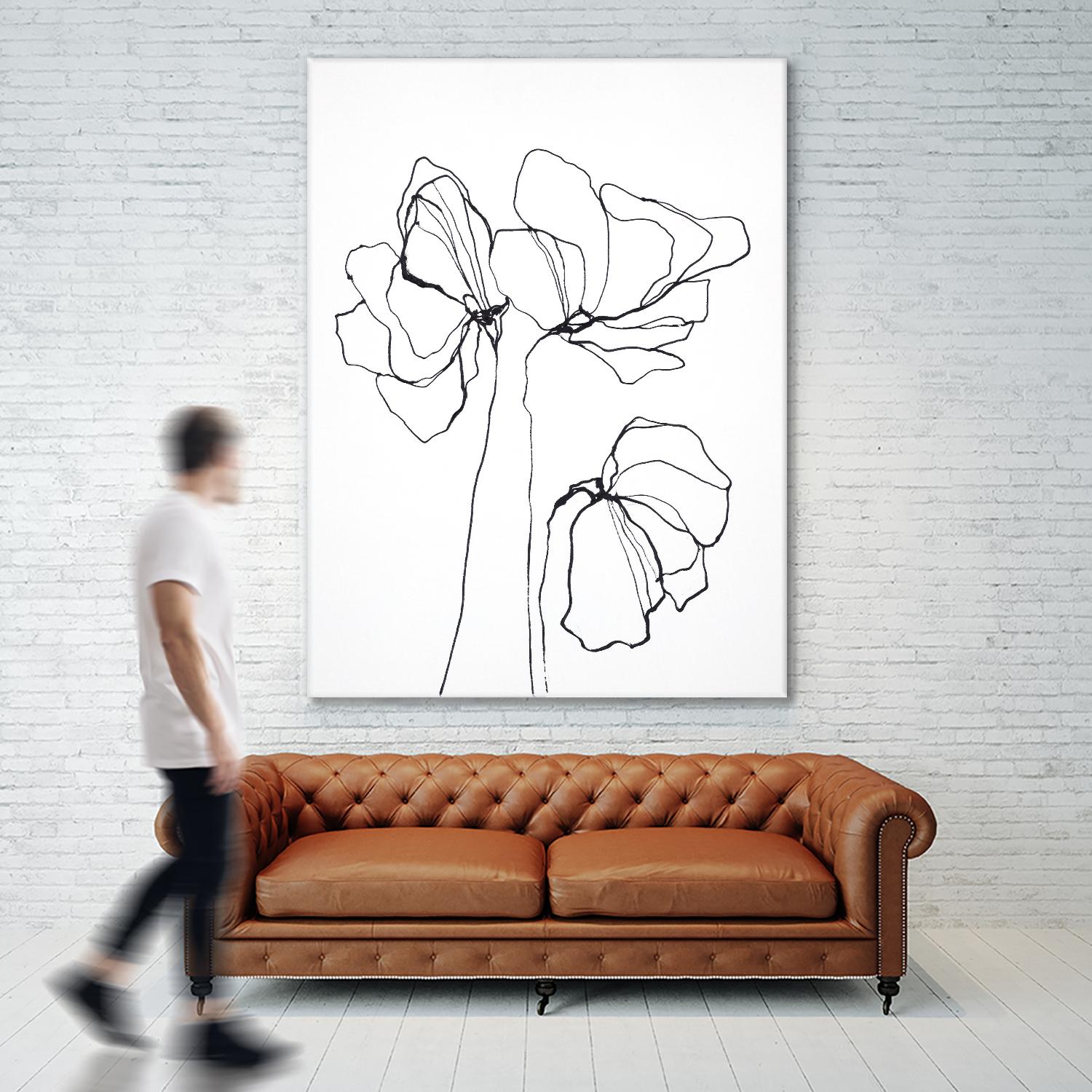 Fine Line 6 by Design Fabrikken on GIANT ART - black,white contemporary, floral/still life, flowers