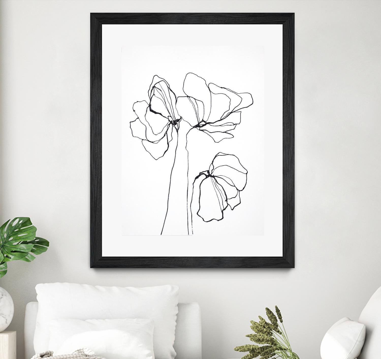 Fine Line 6 by Design Fabrikken on GIANT ART - black,white contemporary, floral/still life, flowers