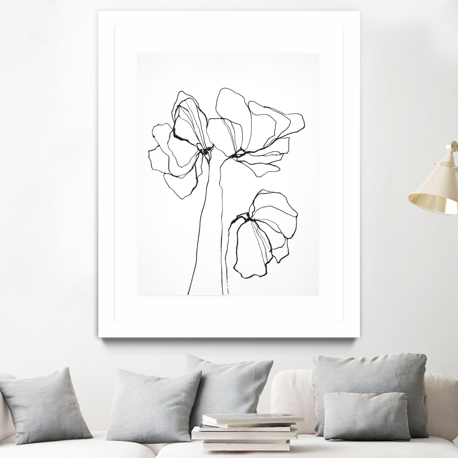Fine Line 6 by Design Fabrikken on GIANT ART - black,white contemporary, floral/still life, flowers