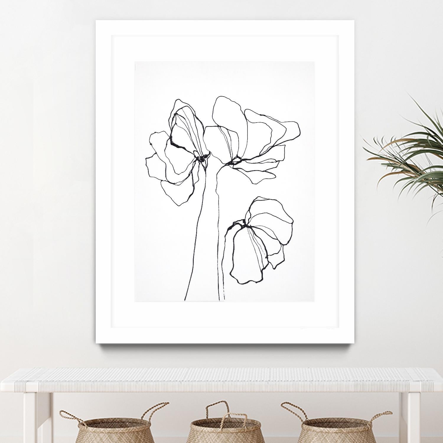 Fine Line 6 by Design Fabrikken on GIANT ART - black,white contemporary, floral/still life, flowers