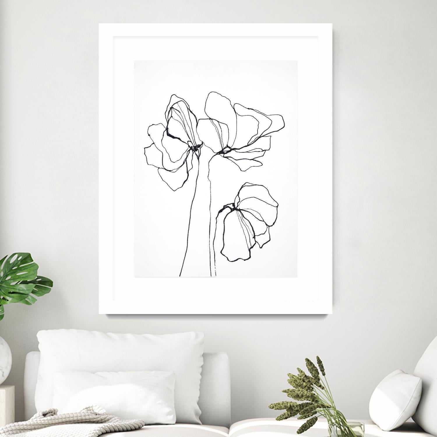 Fine Line 6 by Design Fabrikken on GIANT ART - black,white contemporary, floral/still life, flowers