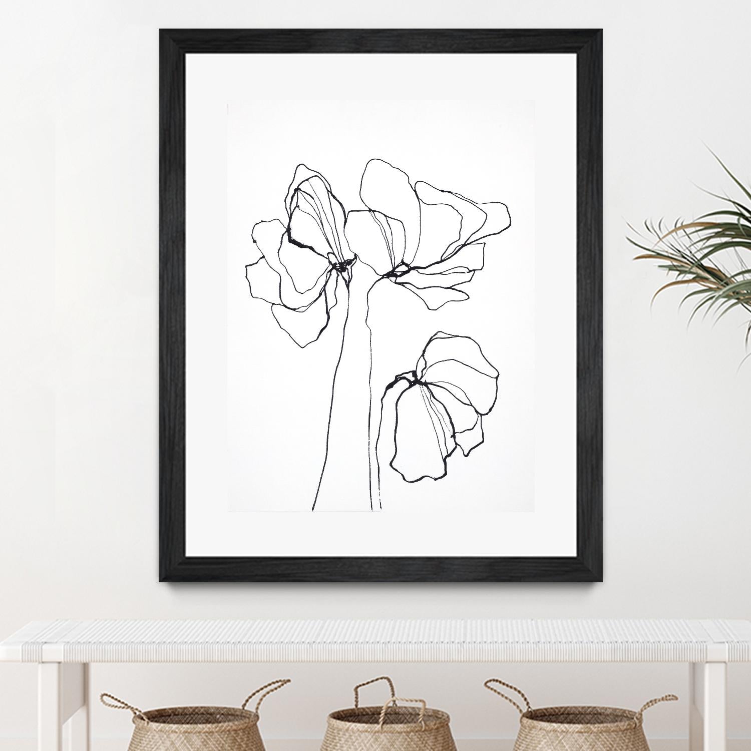 Fine Line 6 by Design Fabrikken on GIANT ART - black,white contemporary, floral/still life, flowers