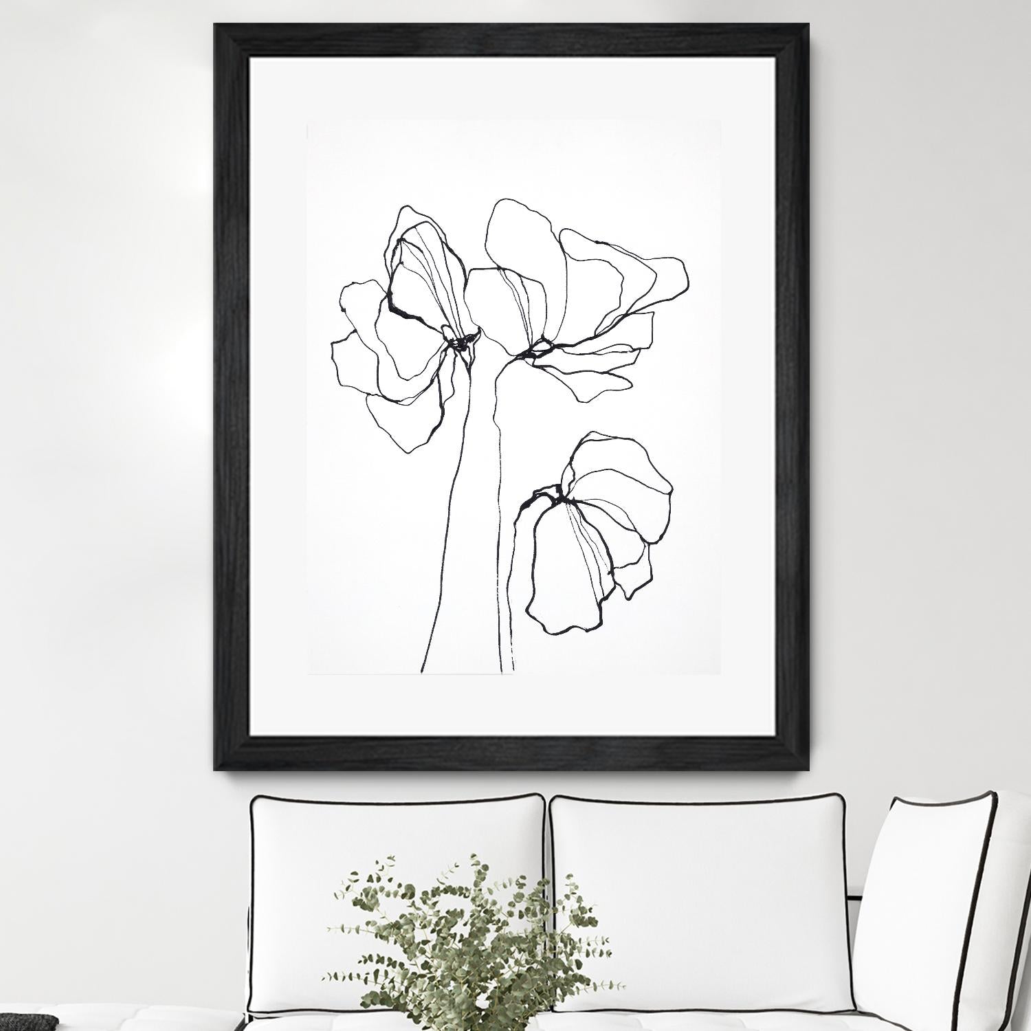 Fine Line 6 by Design Fabrikken on GIANT ART - black,white contemporary, floral/still life, flowers
