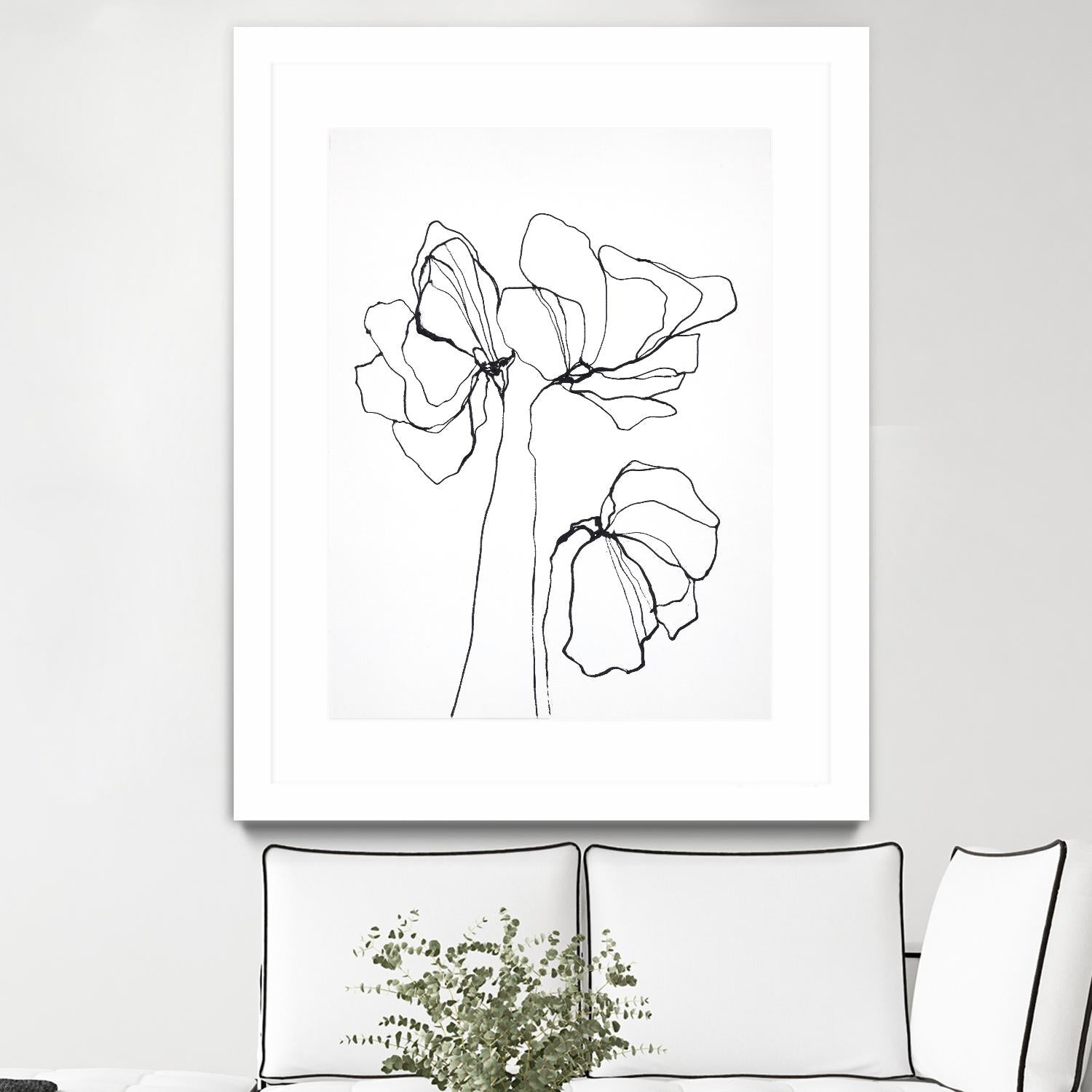 Fine Line 6 by Design Fabrikken on GIANT ART - black,white contemporary, floral/still life, flowers
