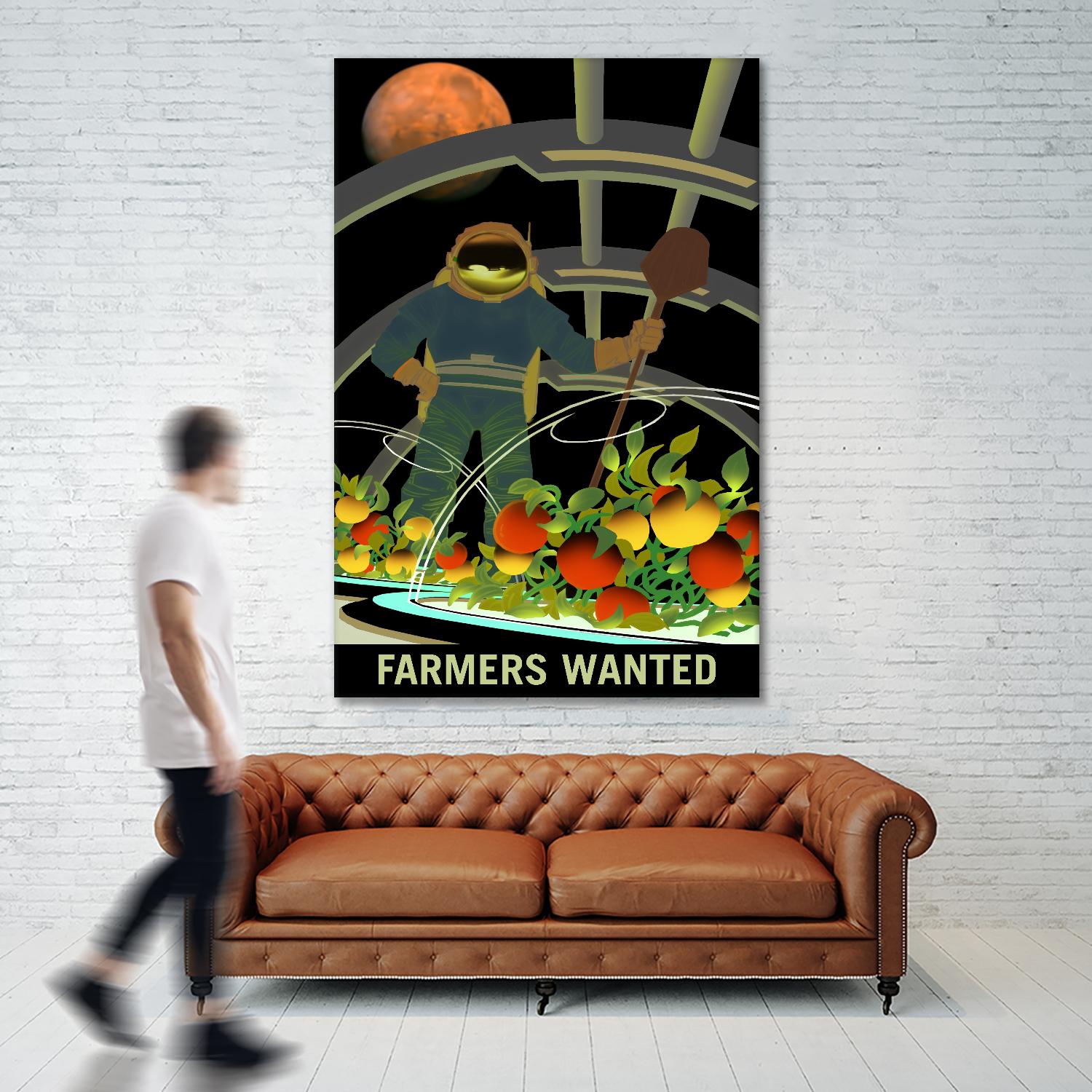 Farmers Wanted by NASA on GIANT ART - multicolor novelty