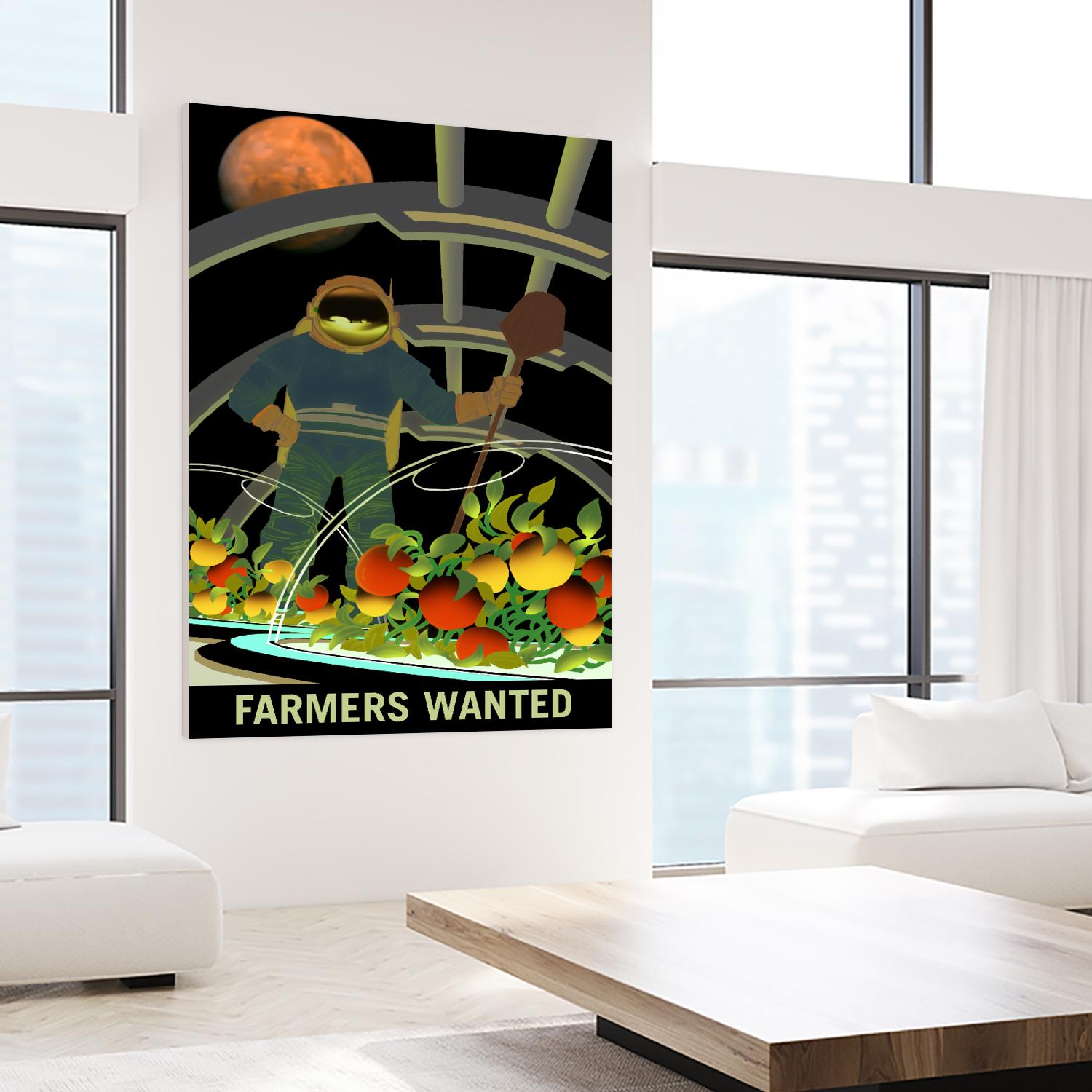 Farmers Wanted by NASA on GIANT ART - multicolor novelty