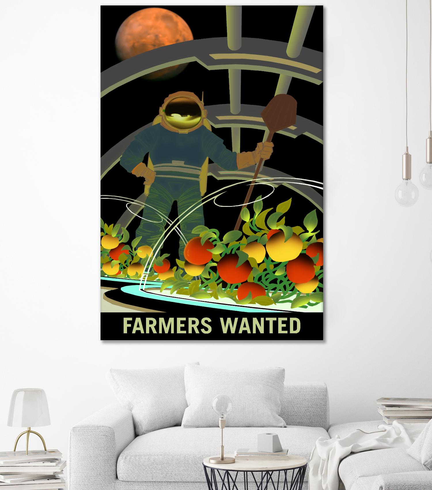 Farmers Wanted by NASA on GIANT ART - multicolor novelty