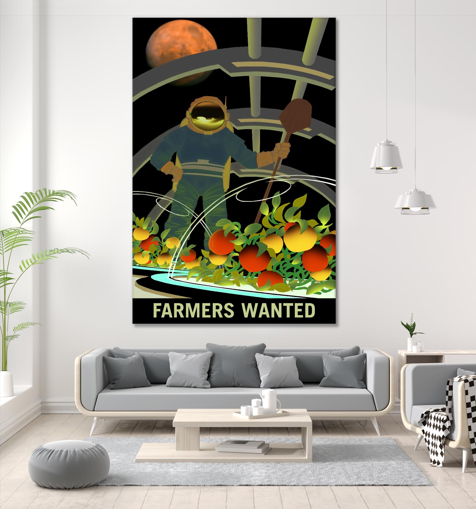 Farmers Wanted by NASA on GIANT ART - multicolor novelty