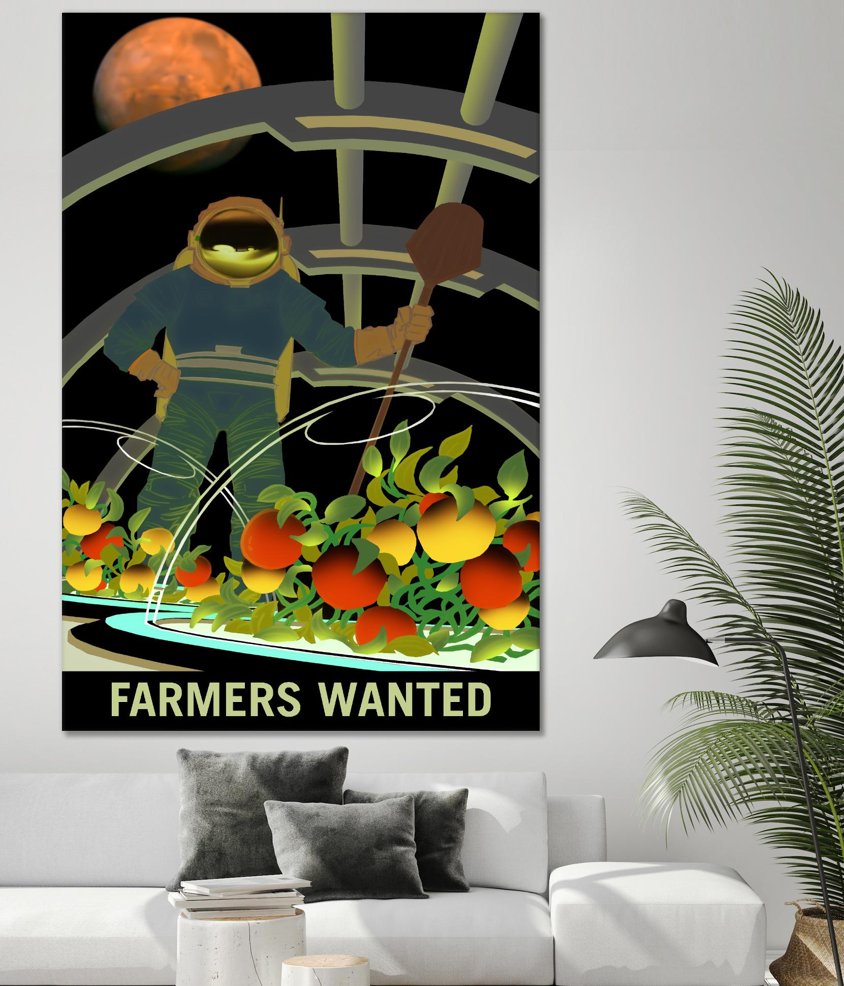 Farmers Wanted by NASA on GIANT ART - multicolor novelty