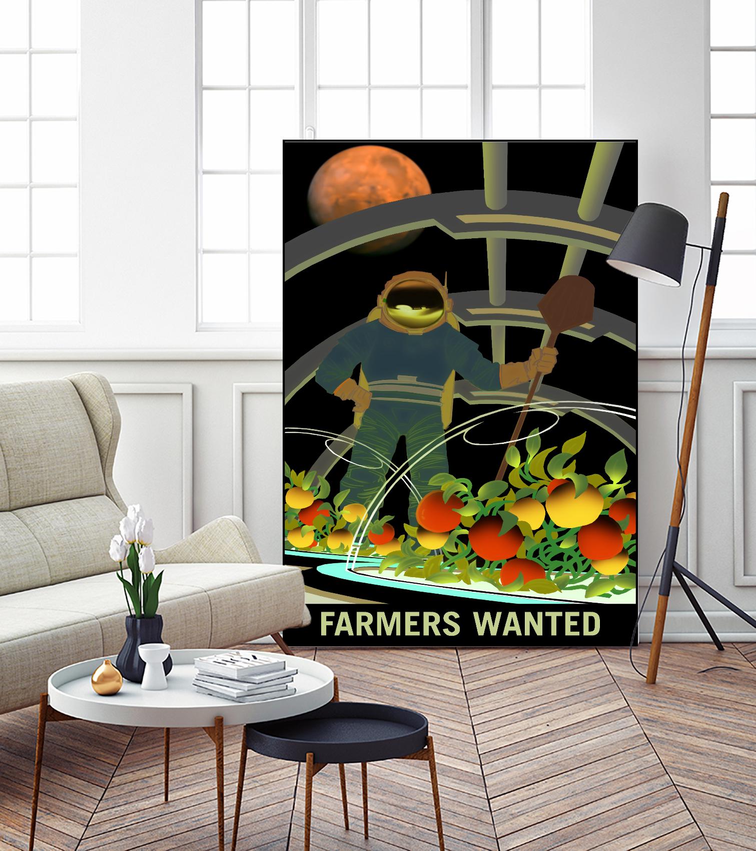 Farmers Wanted by NASA on GIANT ART - multicolor novelty