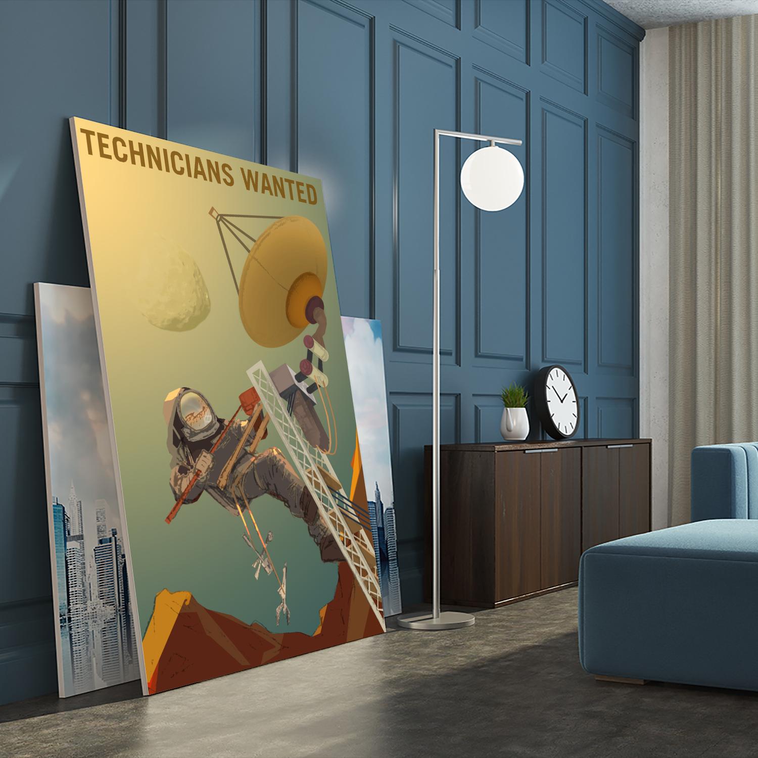 Technicians Wanted by NASA on GIANT ART - multicolor novelty