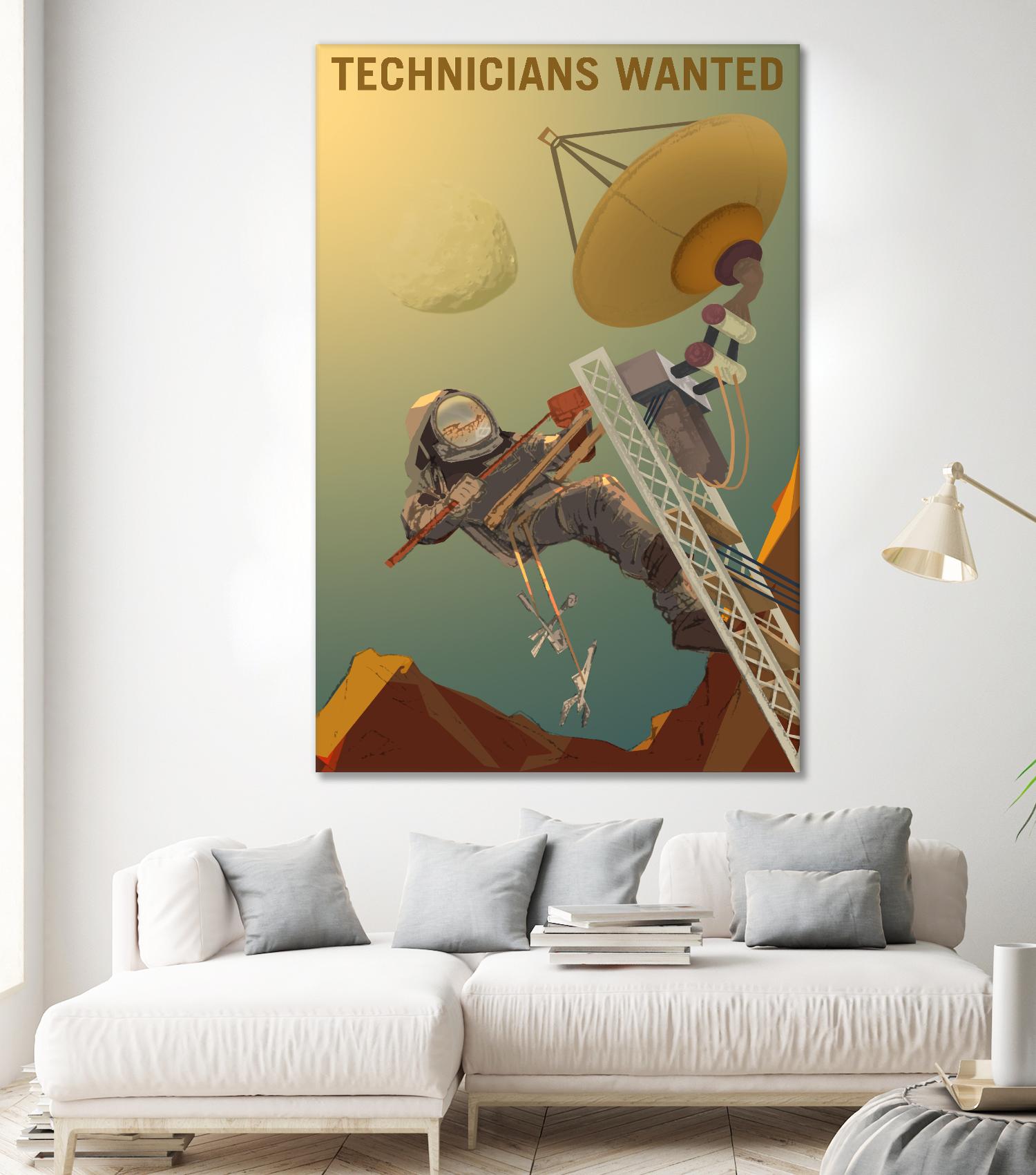 Technicians Wanted by NASA on GIANT ART - multicolor novelty