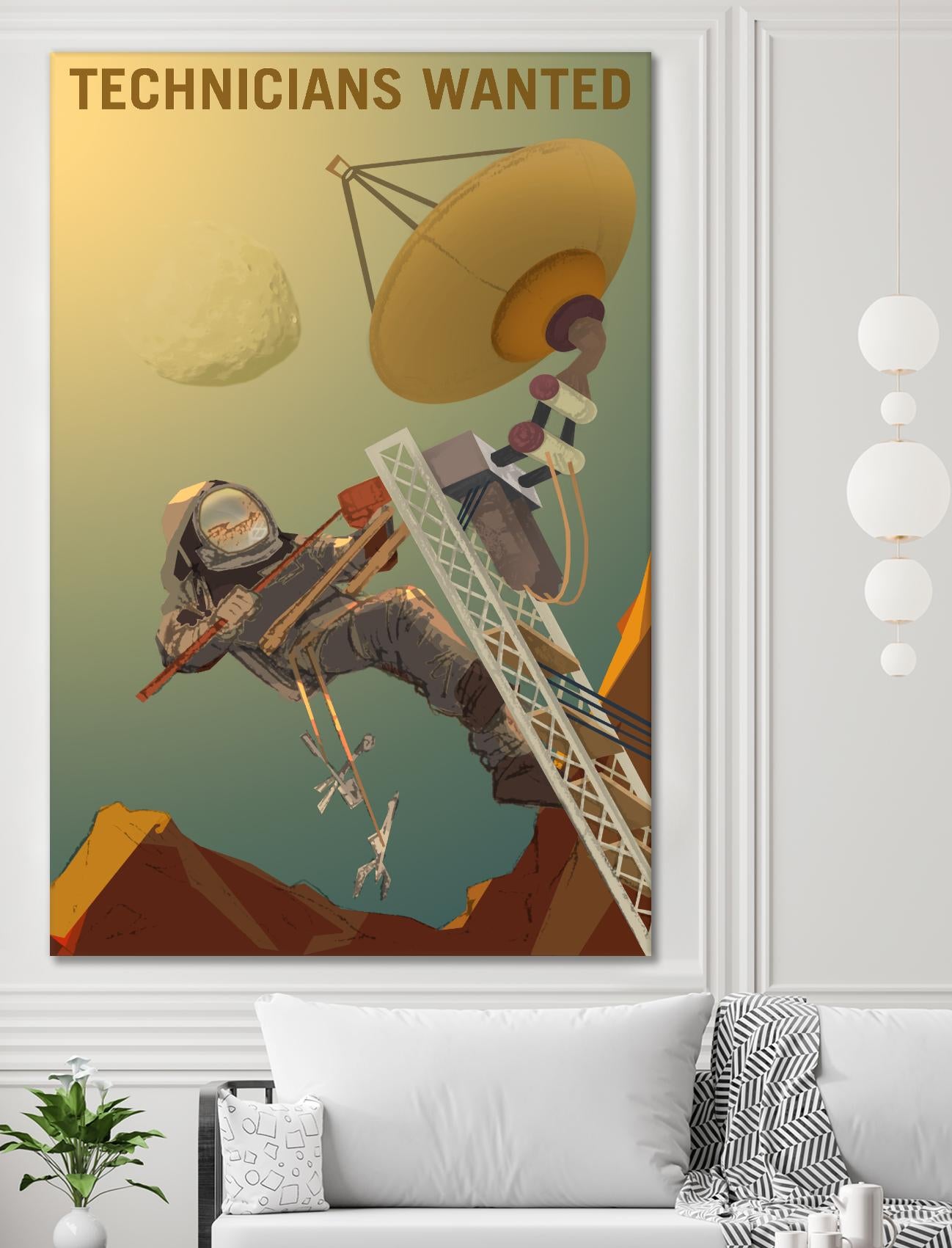 Technicians Wanted by NASA on GIANT ART - multicolor novelty