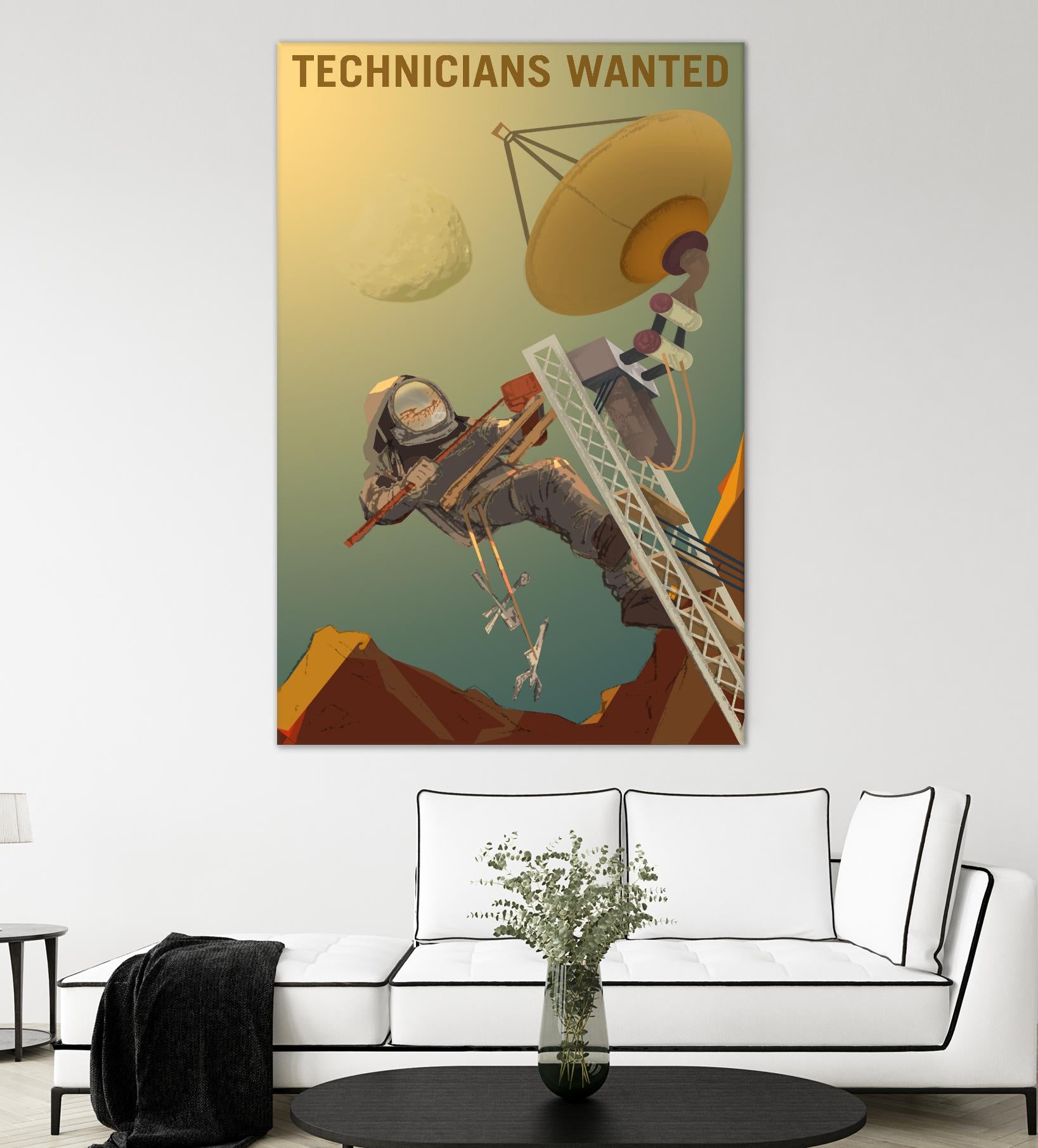 Technicians Wanted by NASA on GIANT ART - multicolor novelty