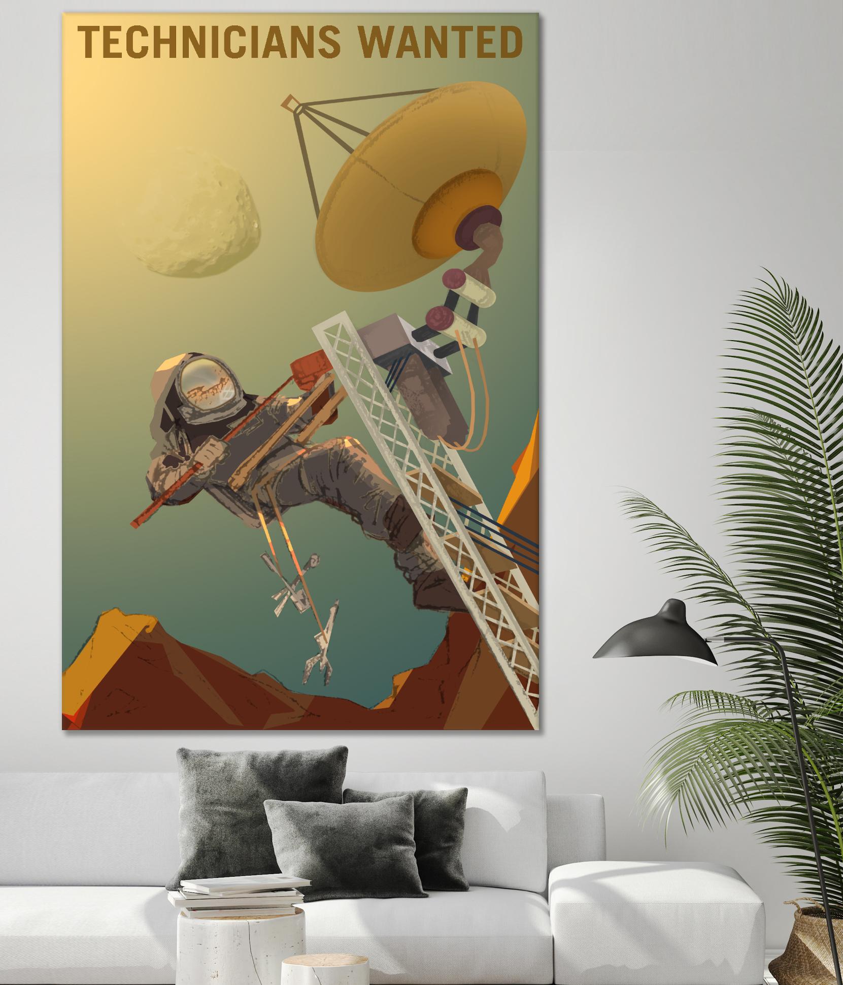 Technicians Wanted by NASA on GIANT ART - multicolor novelty