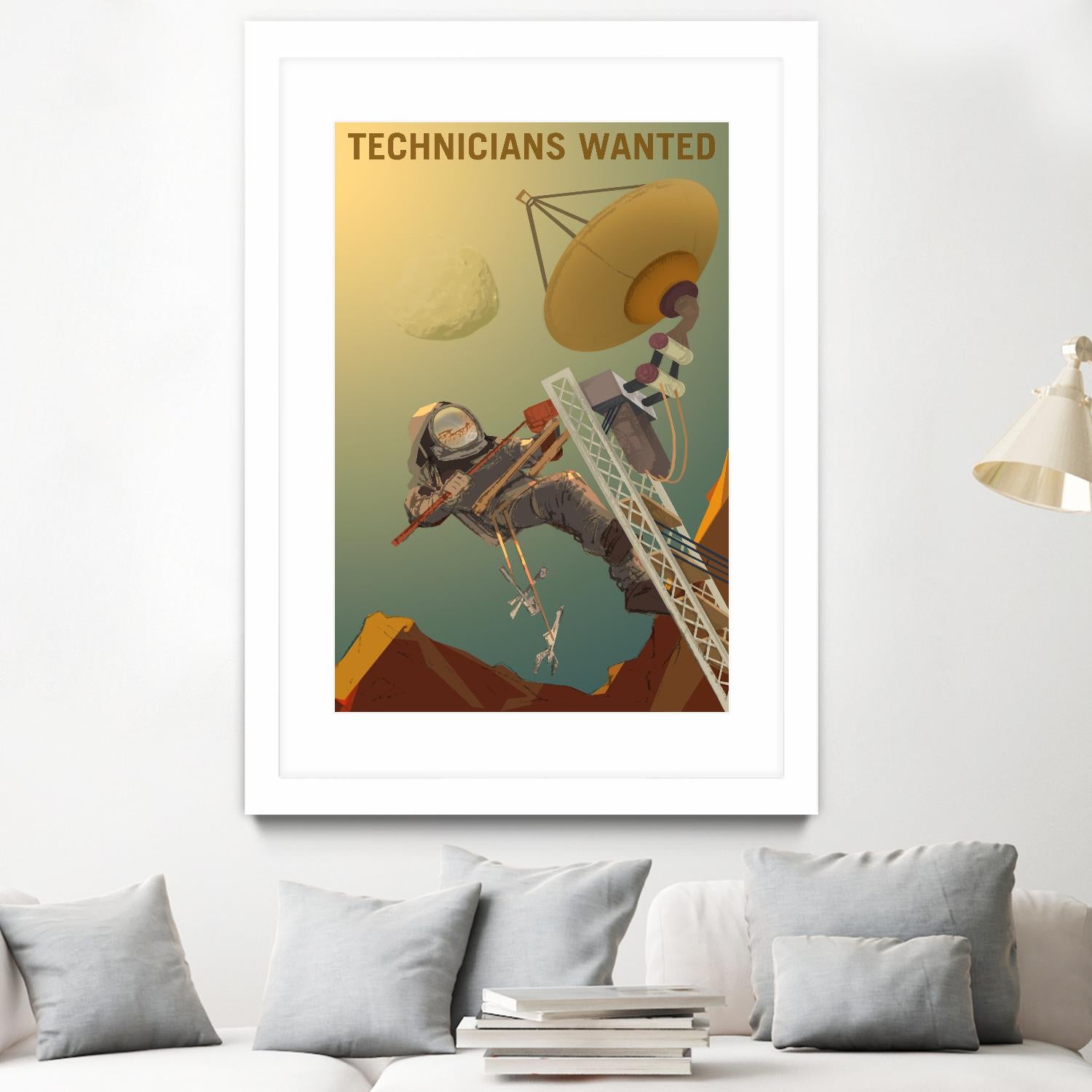 Technicians Wanted by NASA on GIANT ART - multicolor novelty