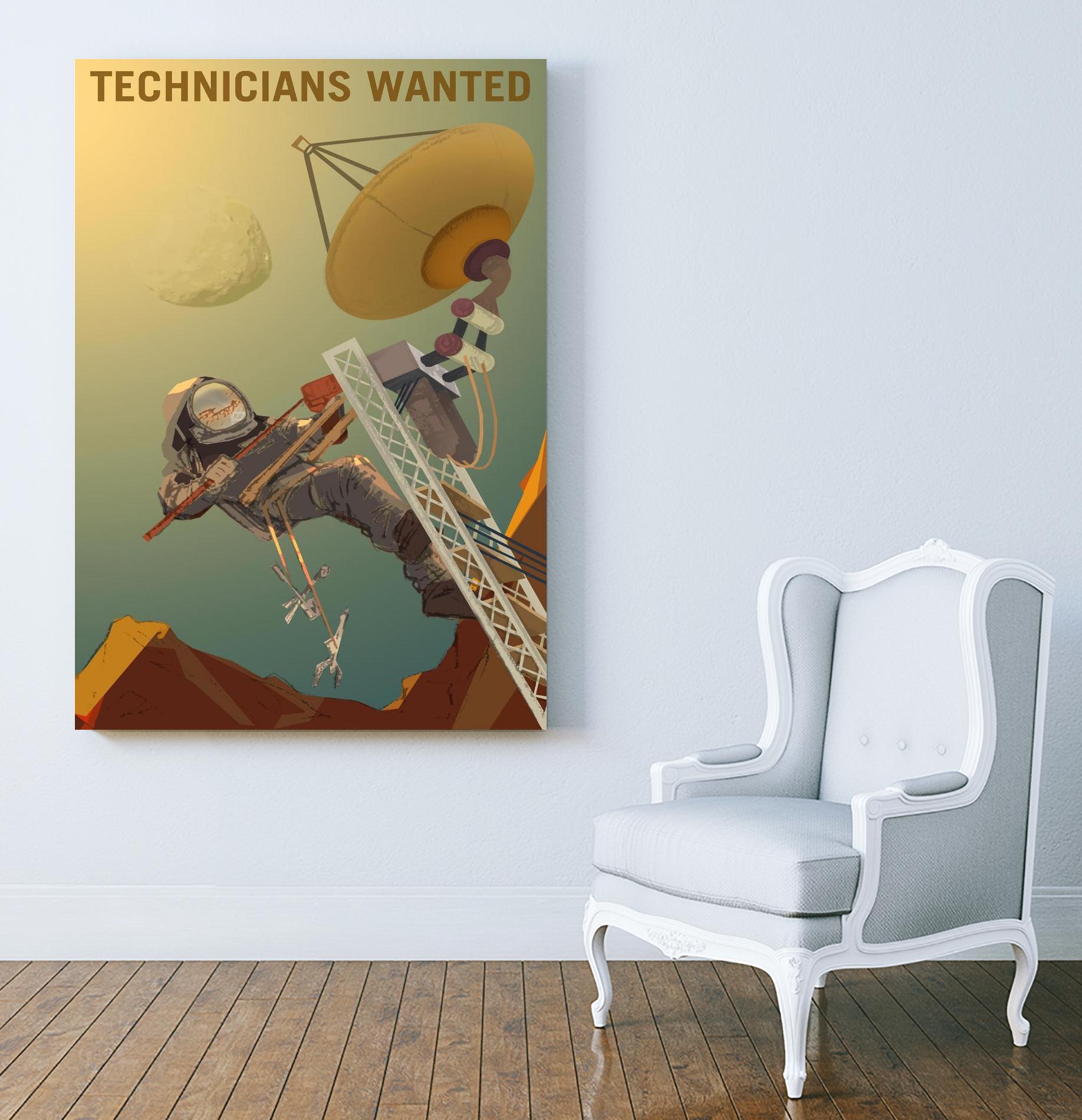 Technicians Wanted by NASA on GIANT ART - multicolor novelty