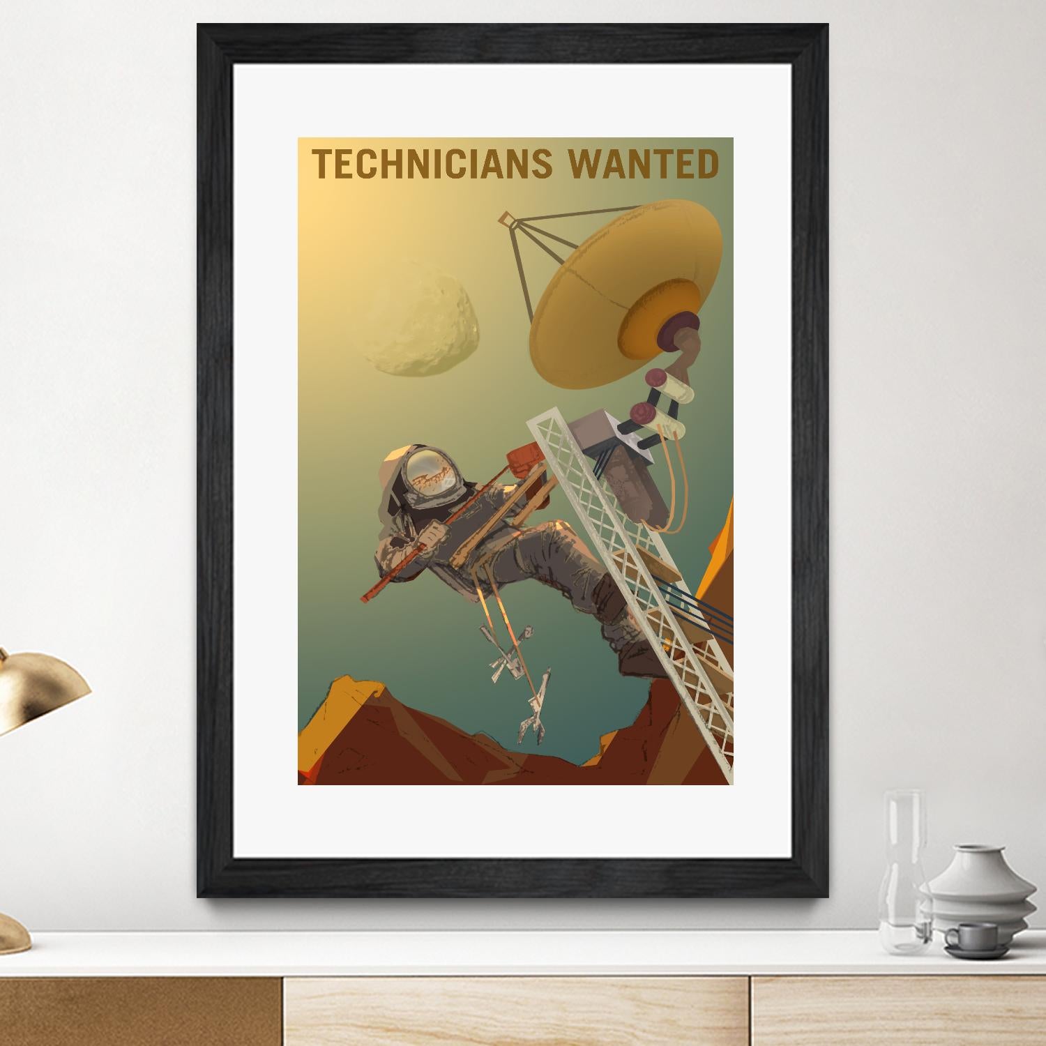 Technicians Wanted by NASA on GIANT ART - multicolor novelty