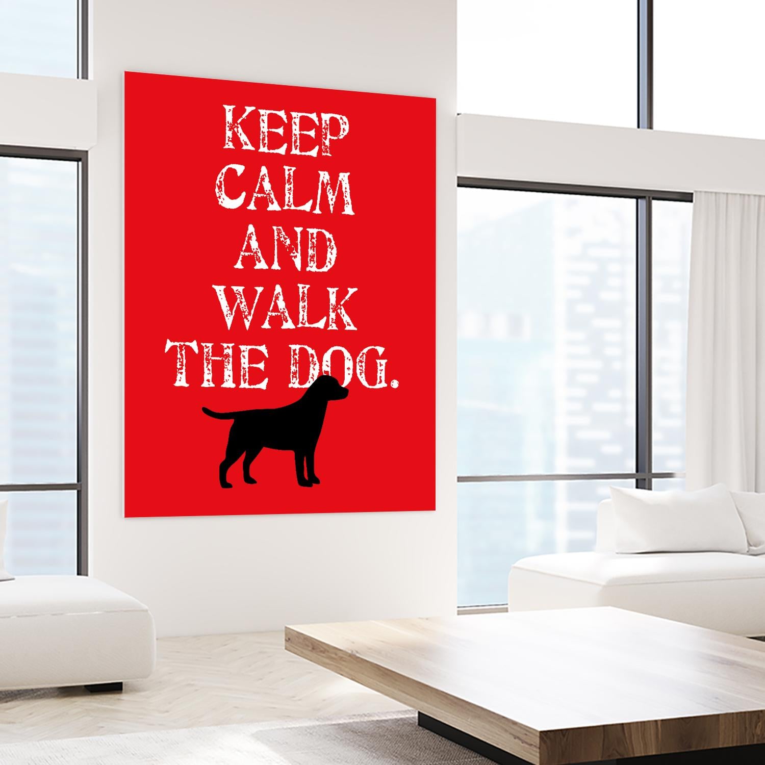 Keep Calm (Labrador) by Ginger Oliphant on GIANT ART - red inspirational, animals, novelty, design/type, dogs, humor, illustration
