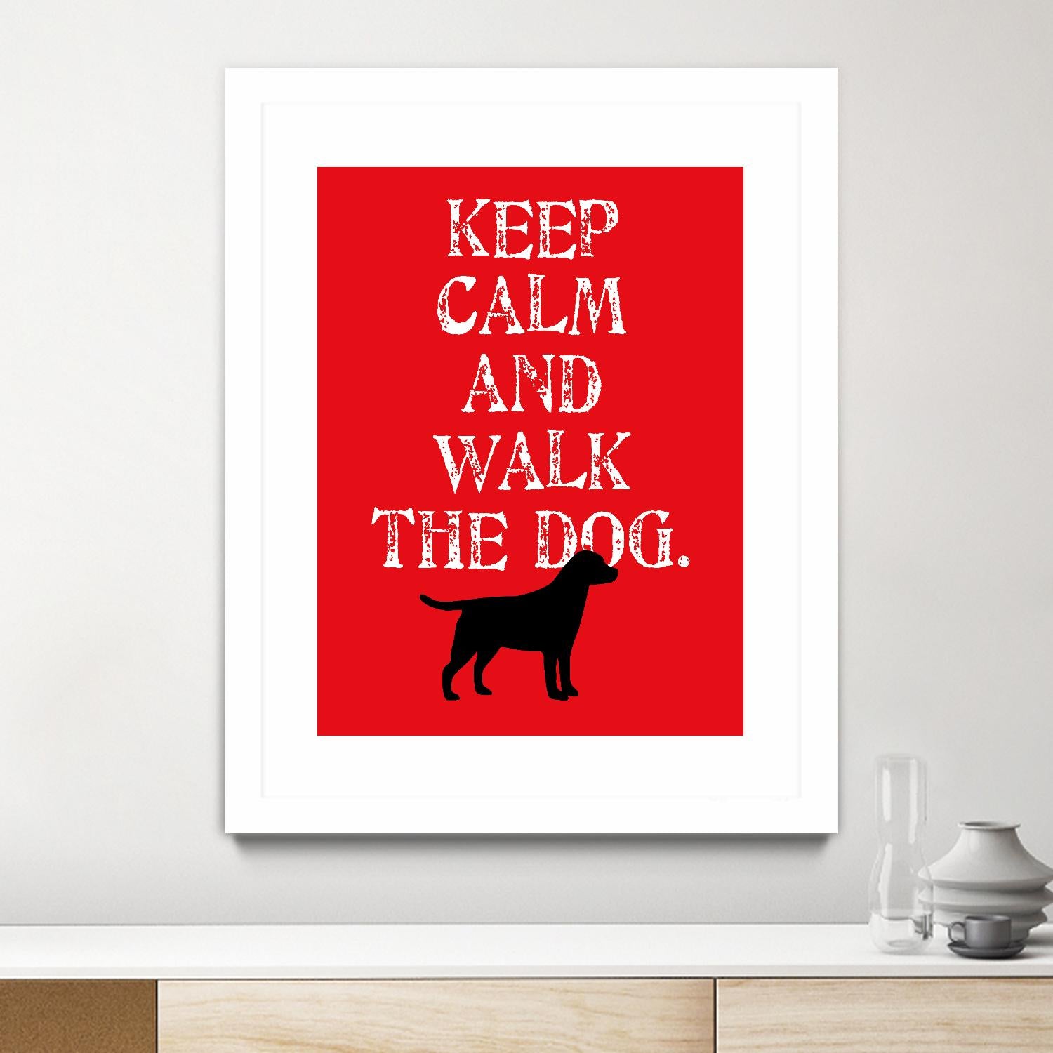 Keep Calm (Labrador) by Ginger Oliphant on GIANT ART - red inspirational, animals, novelty, design/type, dogs, humor, illustration