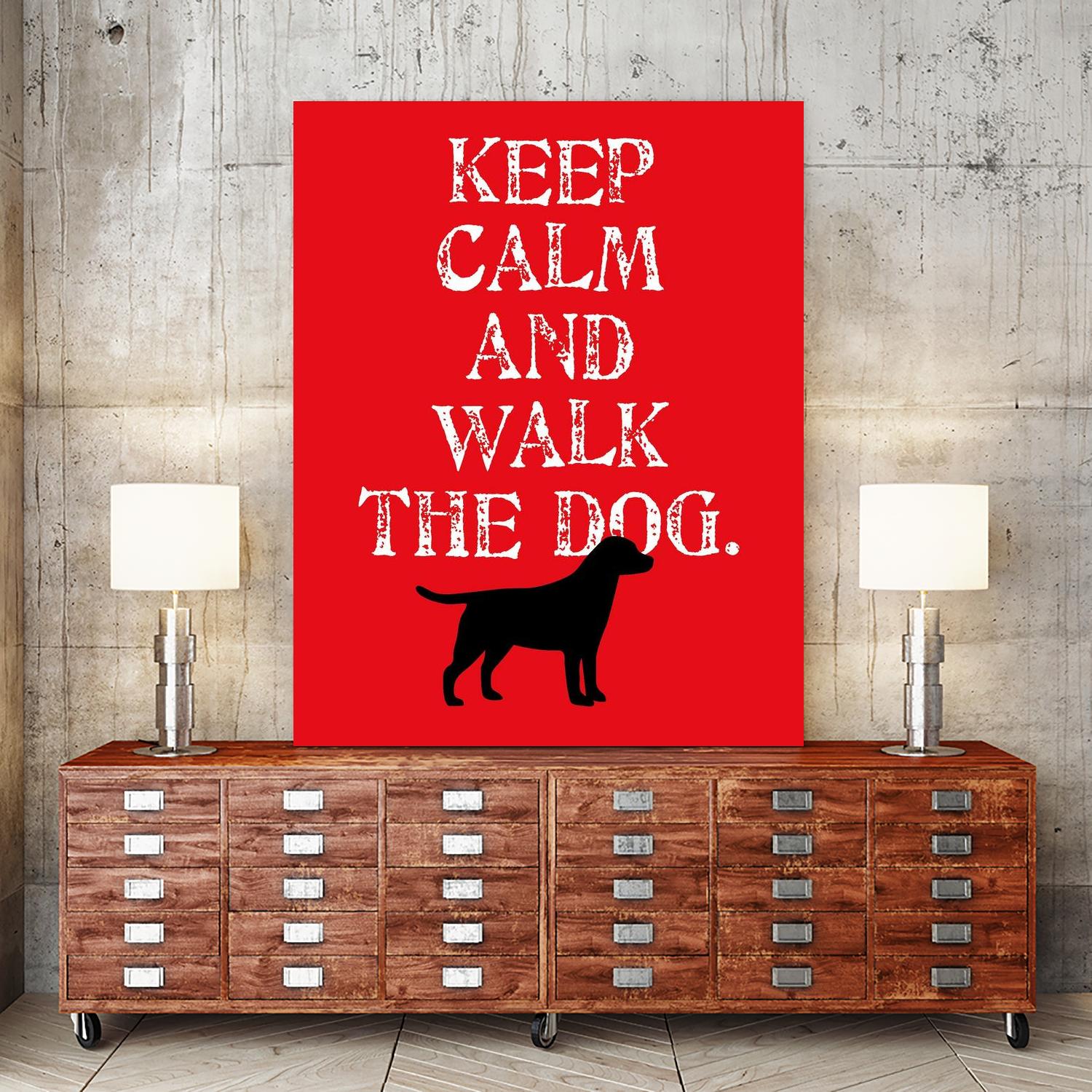 Keep Calm (Labrador) by Ginger Oliphant on GIANT ART - red inspirational, animals, novelty, design/type, dogs, humor, illustration