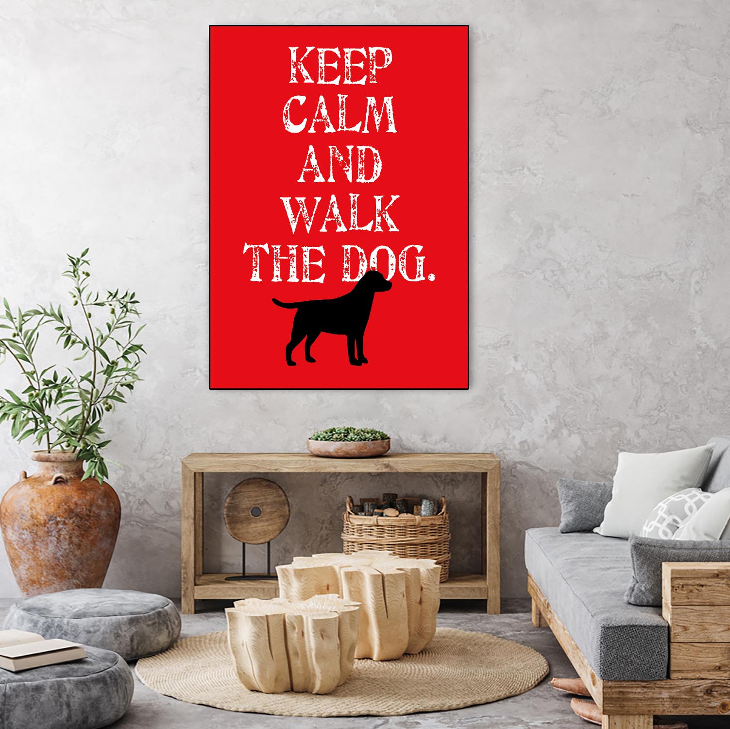 Keep Calm (Labrador) by Ginger Oliphant on GIANT ART - red inspirational, animals, novelty, design/type, dogs, humor, illustration