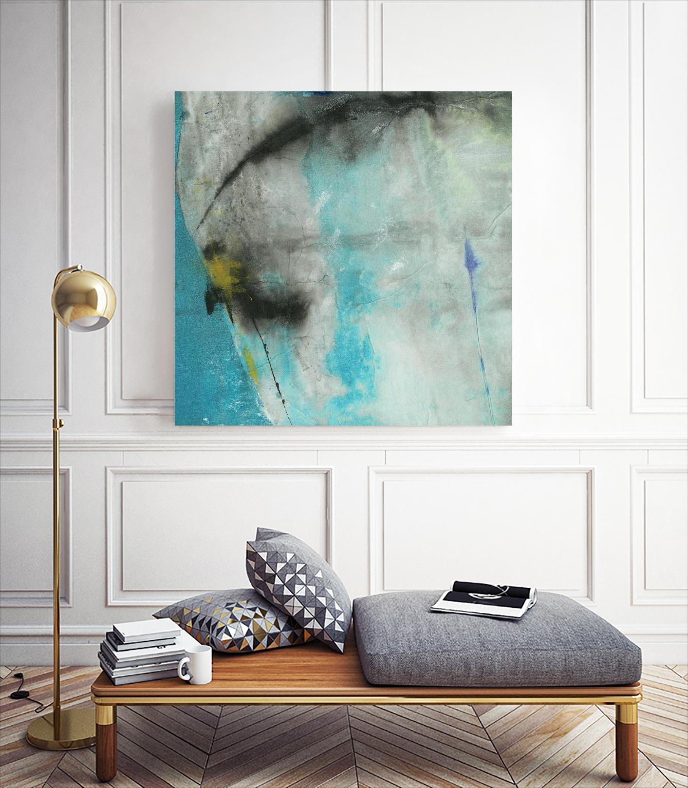 Into the Surf One by Michelle Oppenheimer on GIANT ART - grey abstract