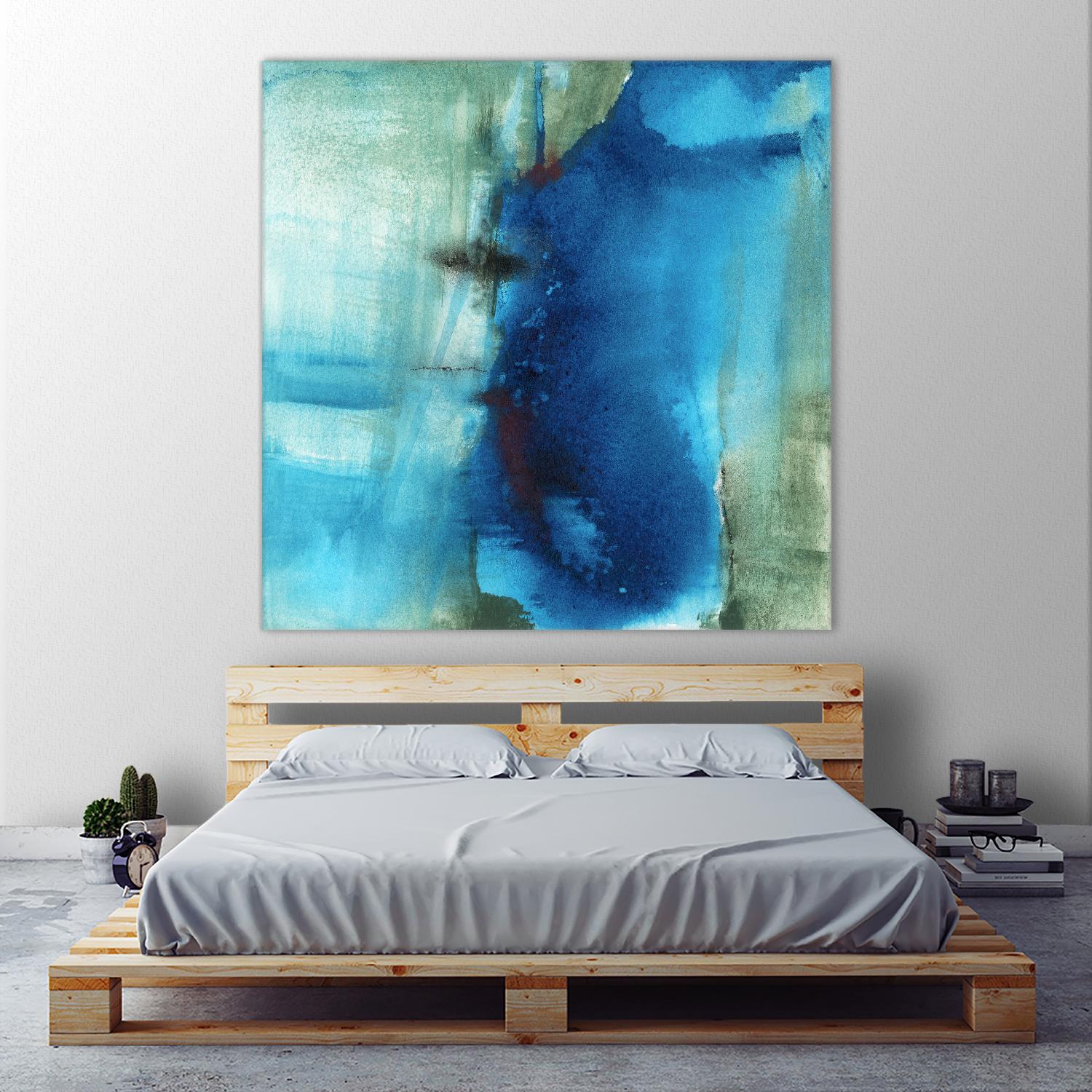 Another World I by Michelle Oppenheimer on GIANT ART - turquoise abstract