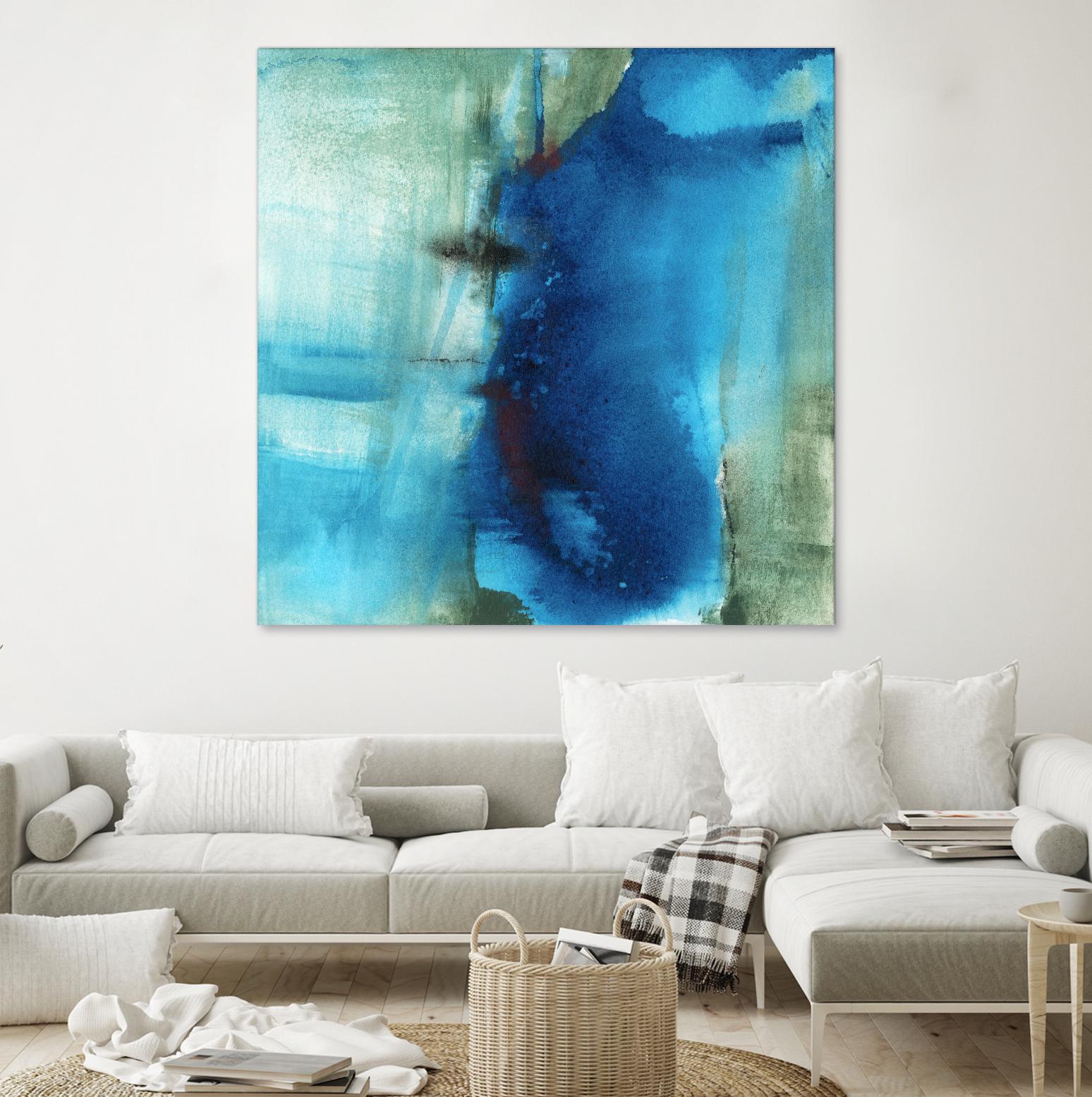Another World I by Michelle Oppenheimer on GIANT ART - turquoise abstract