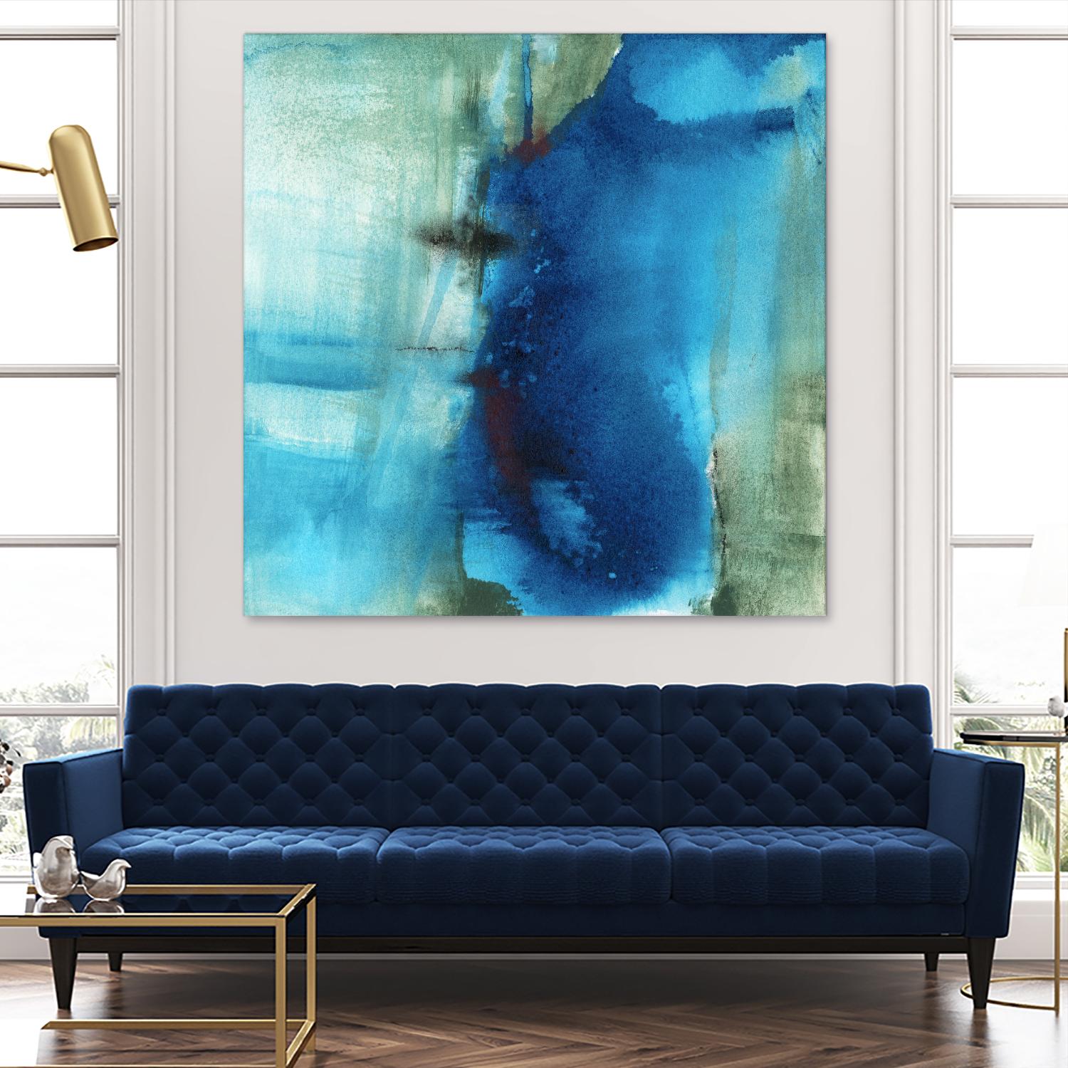Another World I by Michelle Oppenheimer on GIANT ART - turquoise abstract