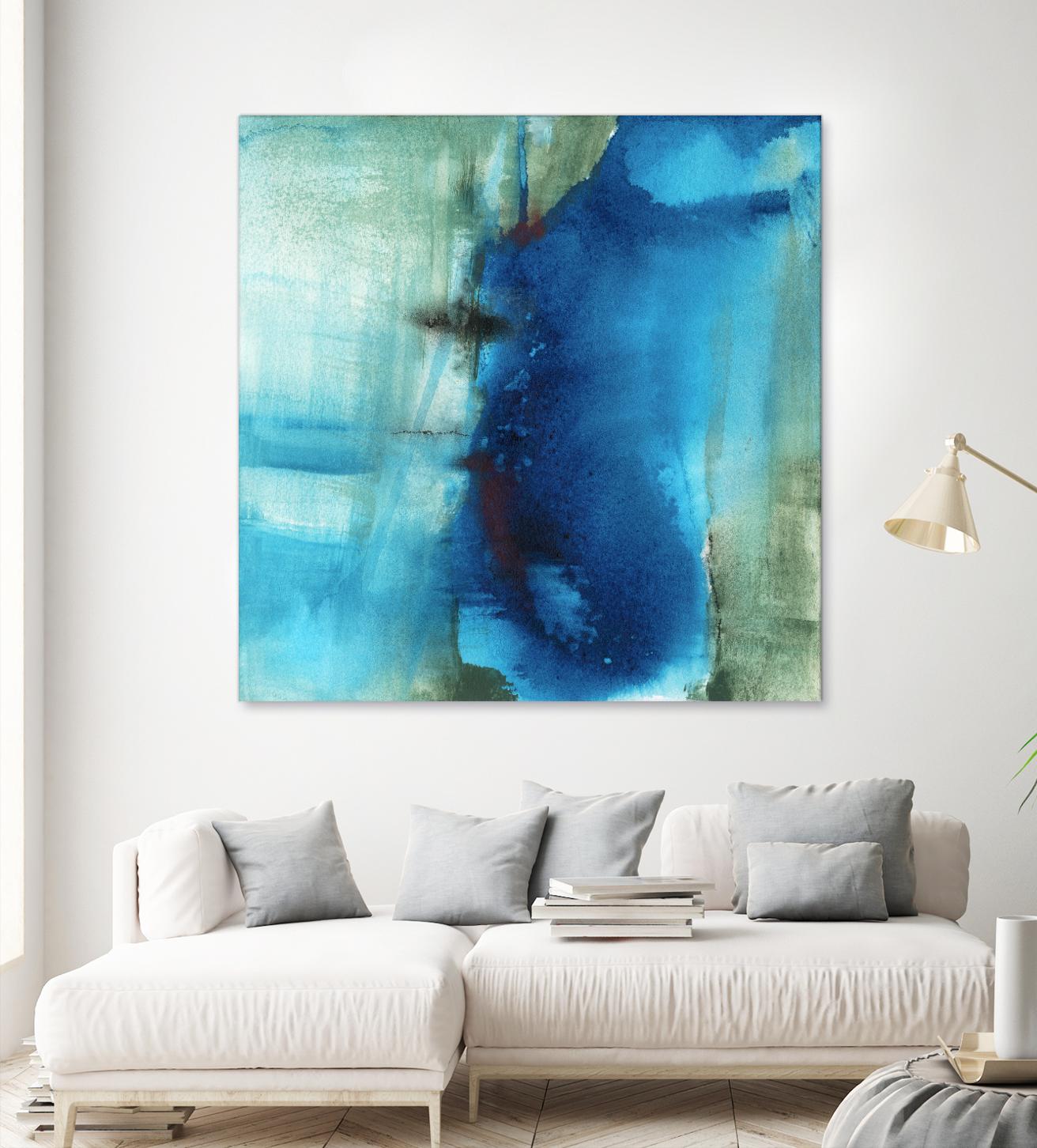 Another World I by Michelle Oppenheimer on GIANT ART - turquoise abstract