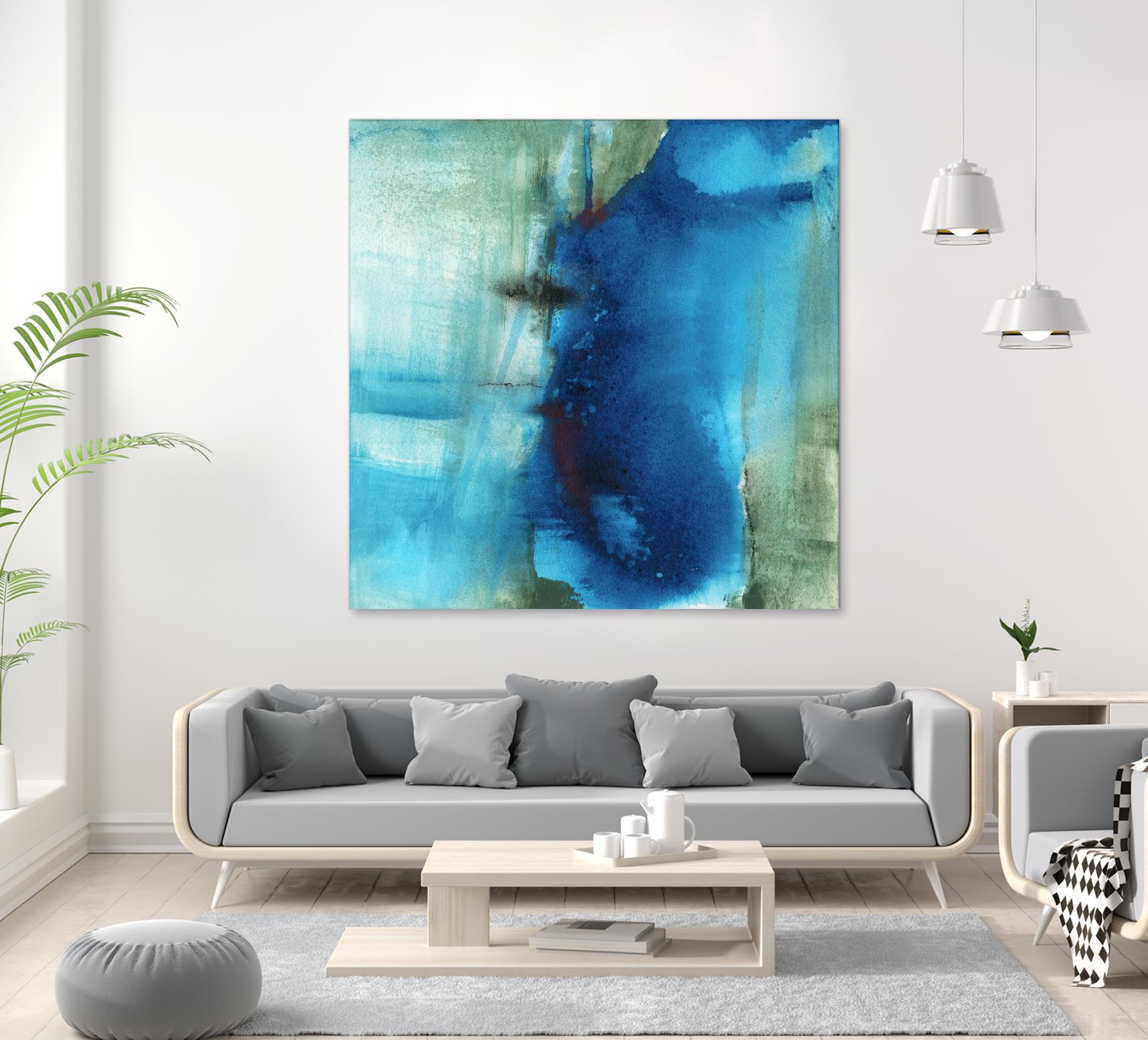 Another World I by Michelle Oppenheimer on GIANT ART - turquoise abstract