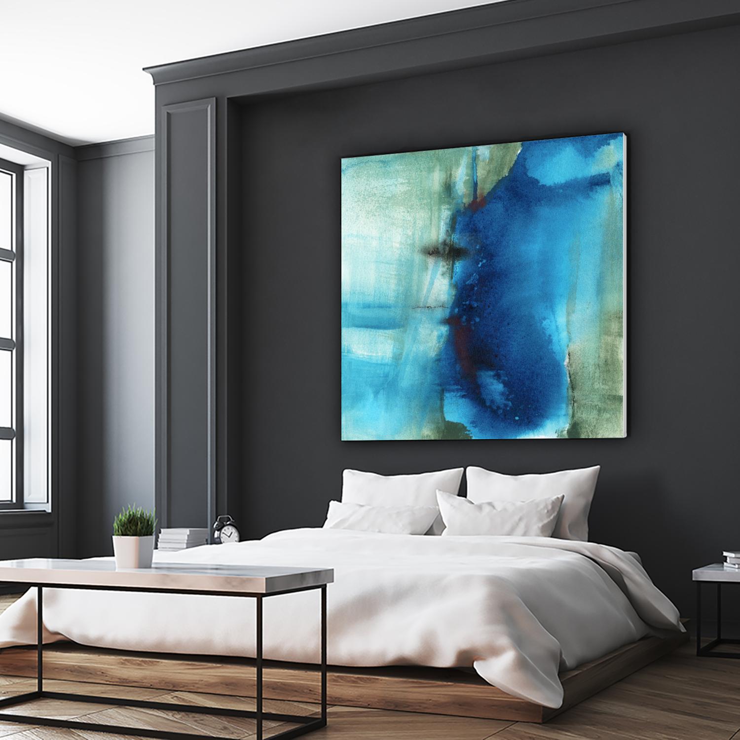 Another World I by Michelle Oppenheimer on GIANT ART - turquoise abstract